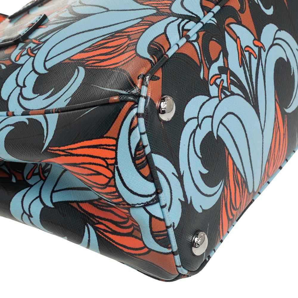 Prada Multicolor Lily drucken Saffiano Leder kleine Galleria Tote 6