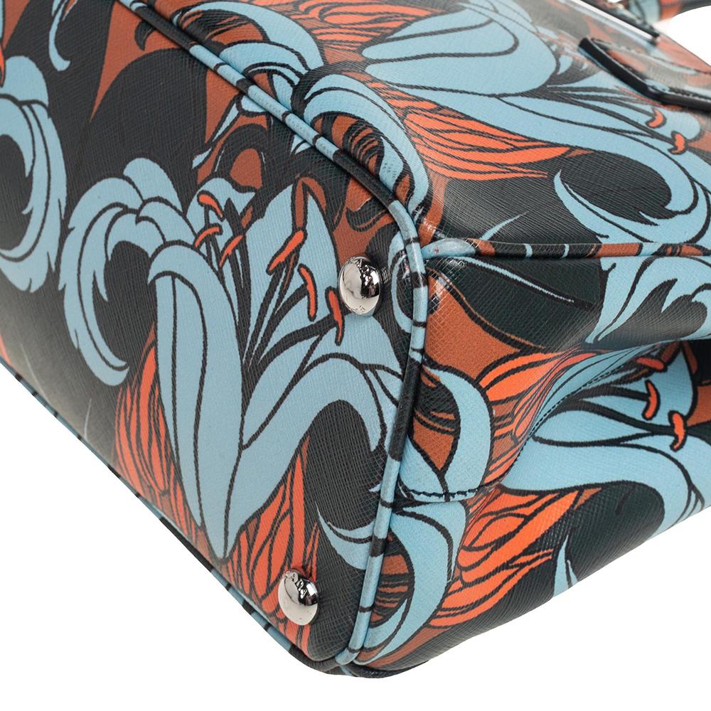 Prada Multicolor Lily drucken Saffiano Leder kleine Galleria Tote 2