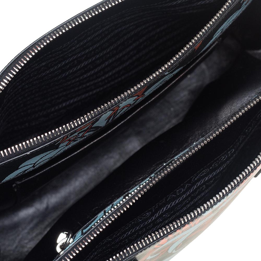 Prada Multicolor Lily drucken Saffiano Leder kleine Galleria Tote 4