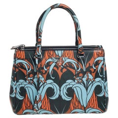 Prada Multicolor Lily Print Saffiano Leather Small Galleria Tote