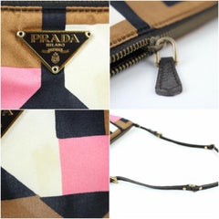 Prada Multicolor ( Limited ) Holliday & Brown Satin Wristlet 94pj7