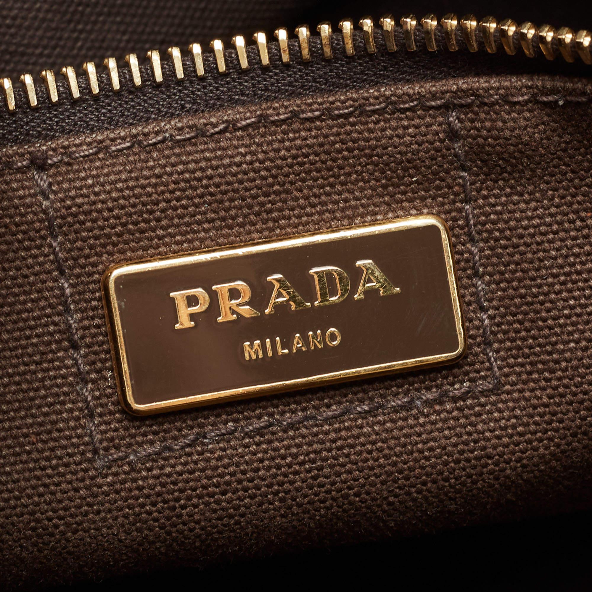 Prada Multicolor Printed Canvas Large Canapa Tote 5