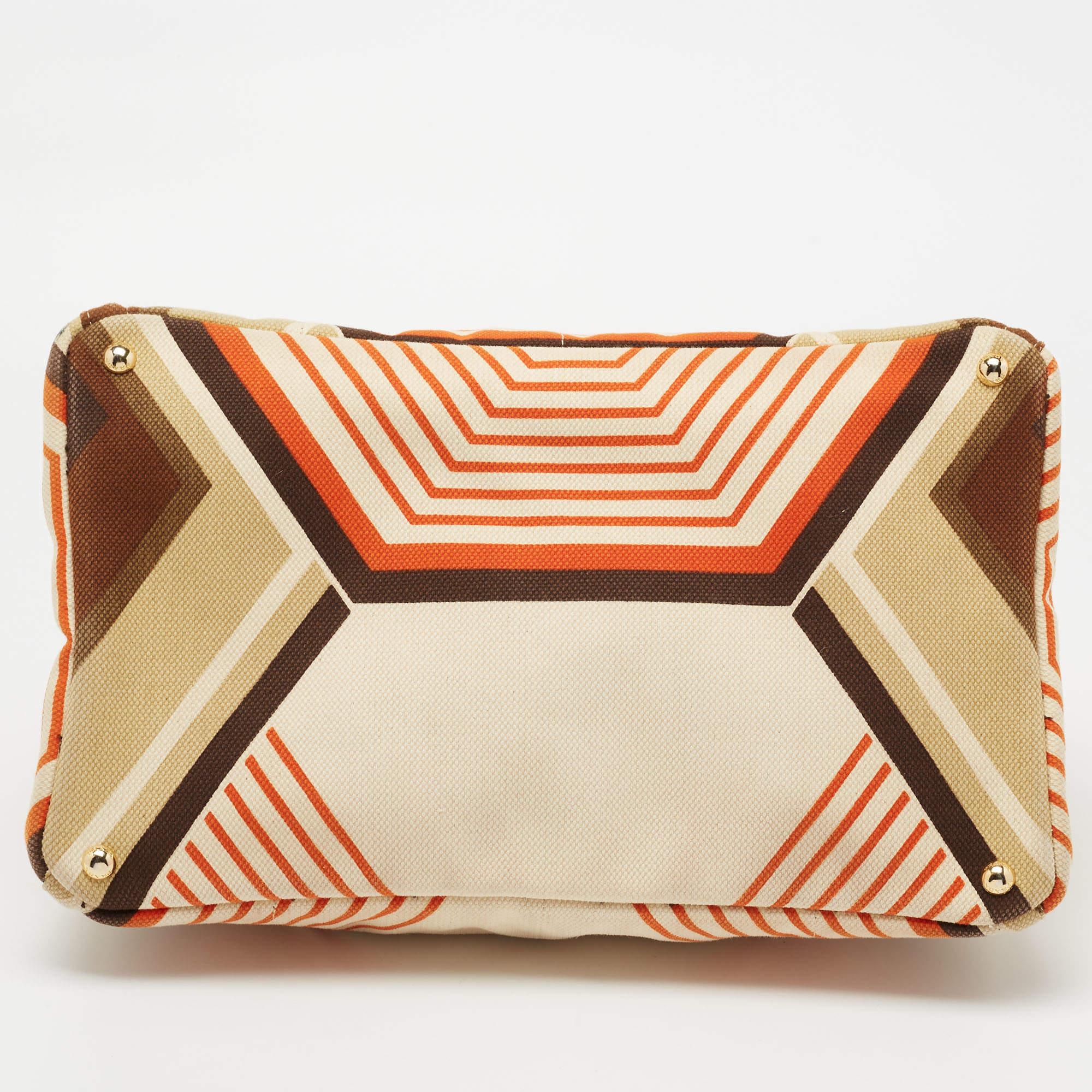 Women's Prada Multicolor Printed Canvas Large Canapa Tote