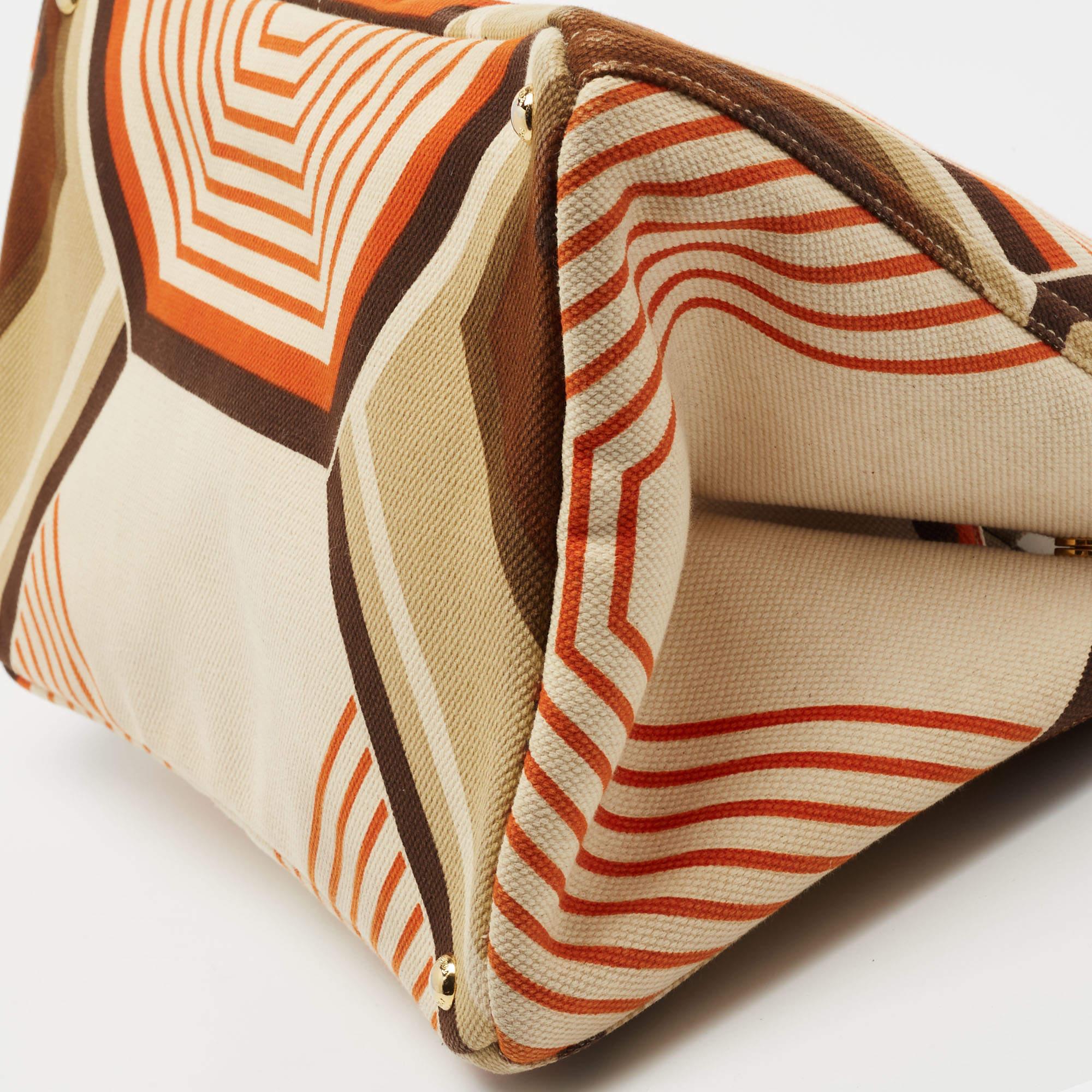 Prada Multicolor Printed Canvas Large Canapa Tote 1