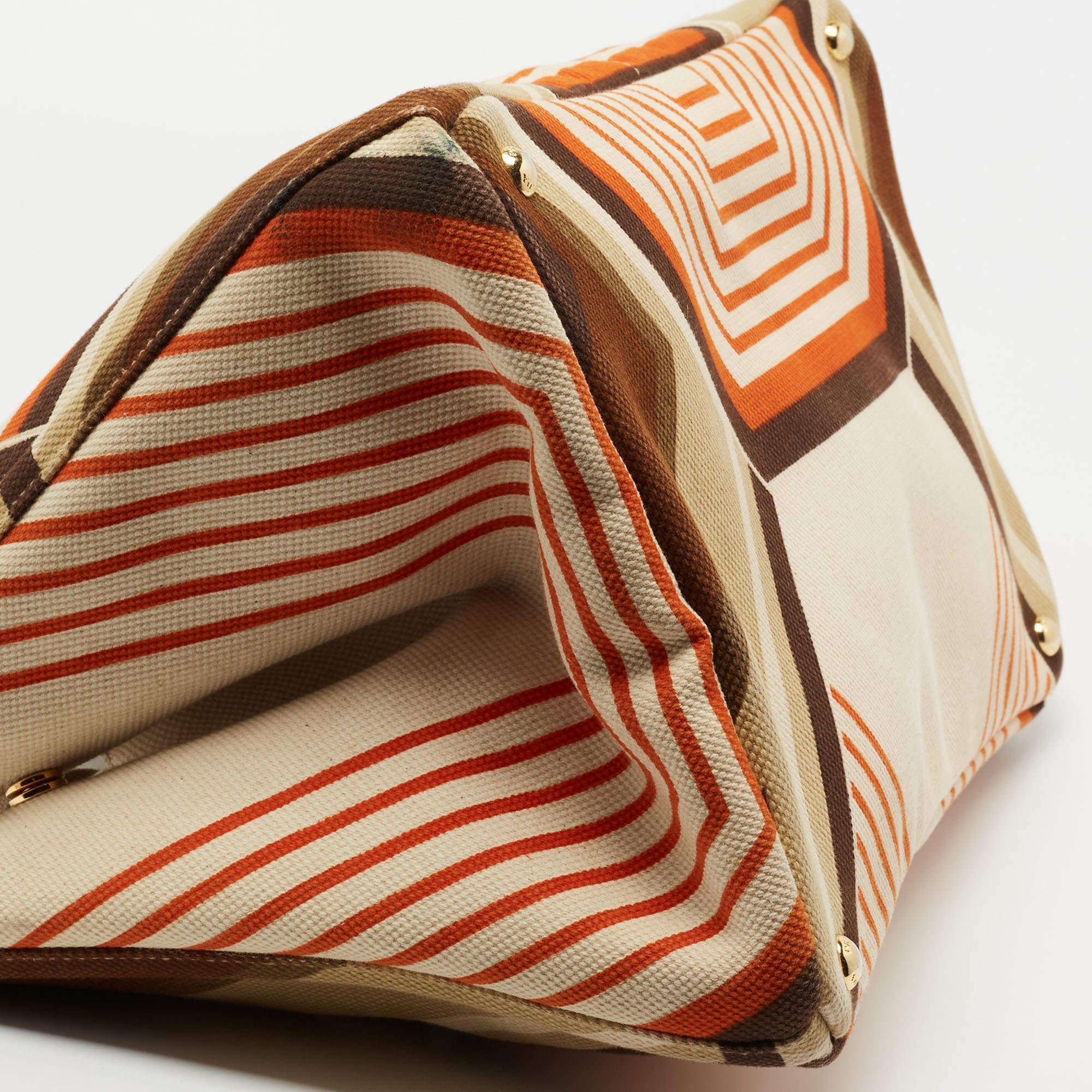 Prada Multicolor Printed Canvas Large Canapa Tote 3