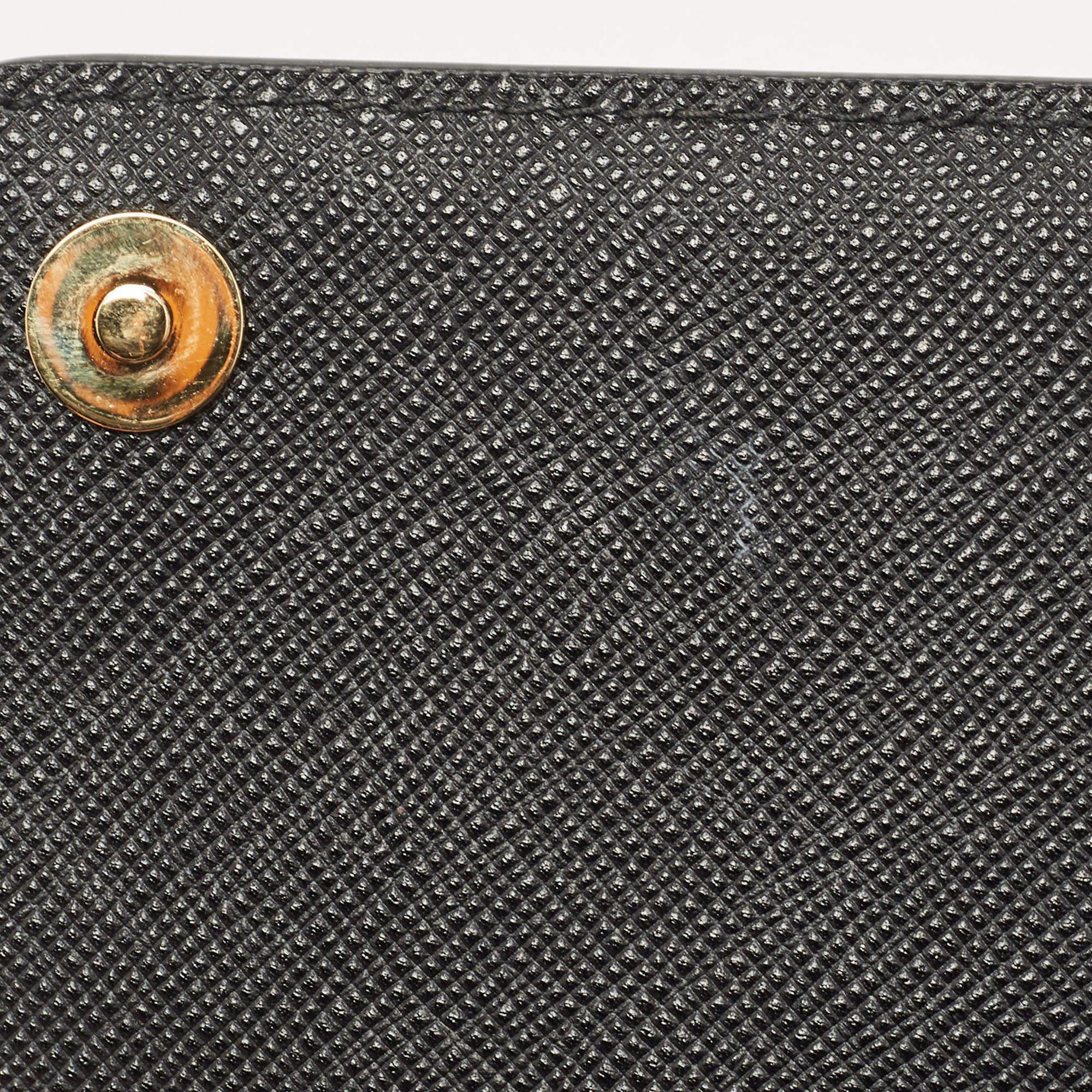 Prada Multicolor Printed Saffiano Leather Triangle Logo Flap Chain Clutch 4