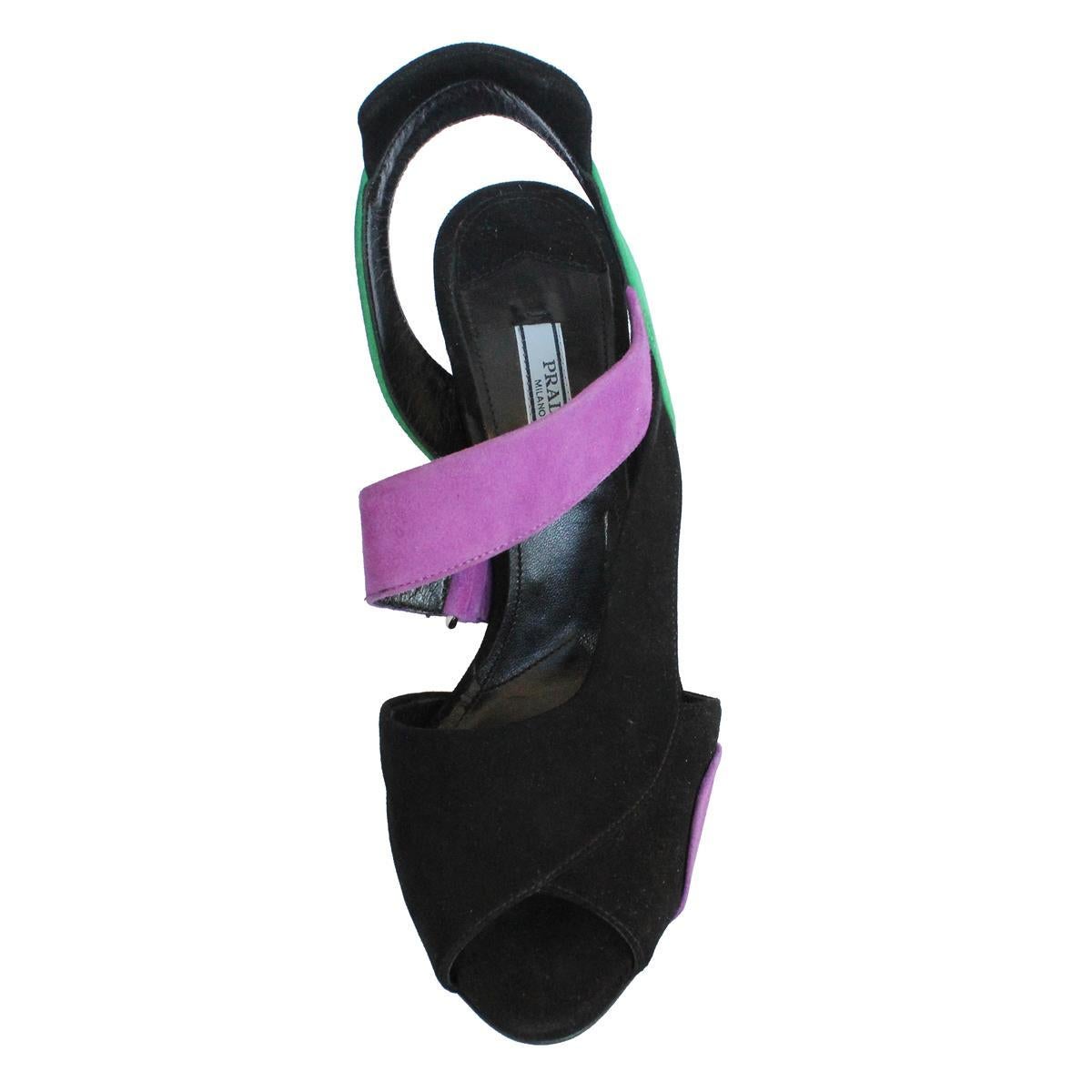 Black Prada Multicolor Sandal 39