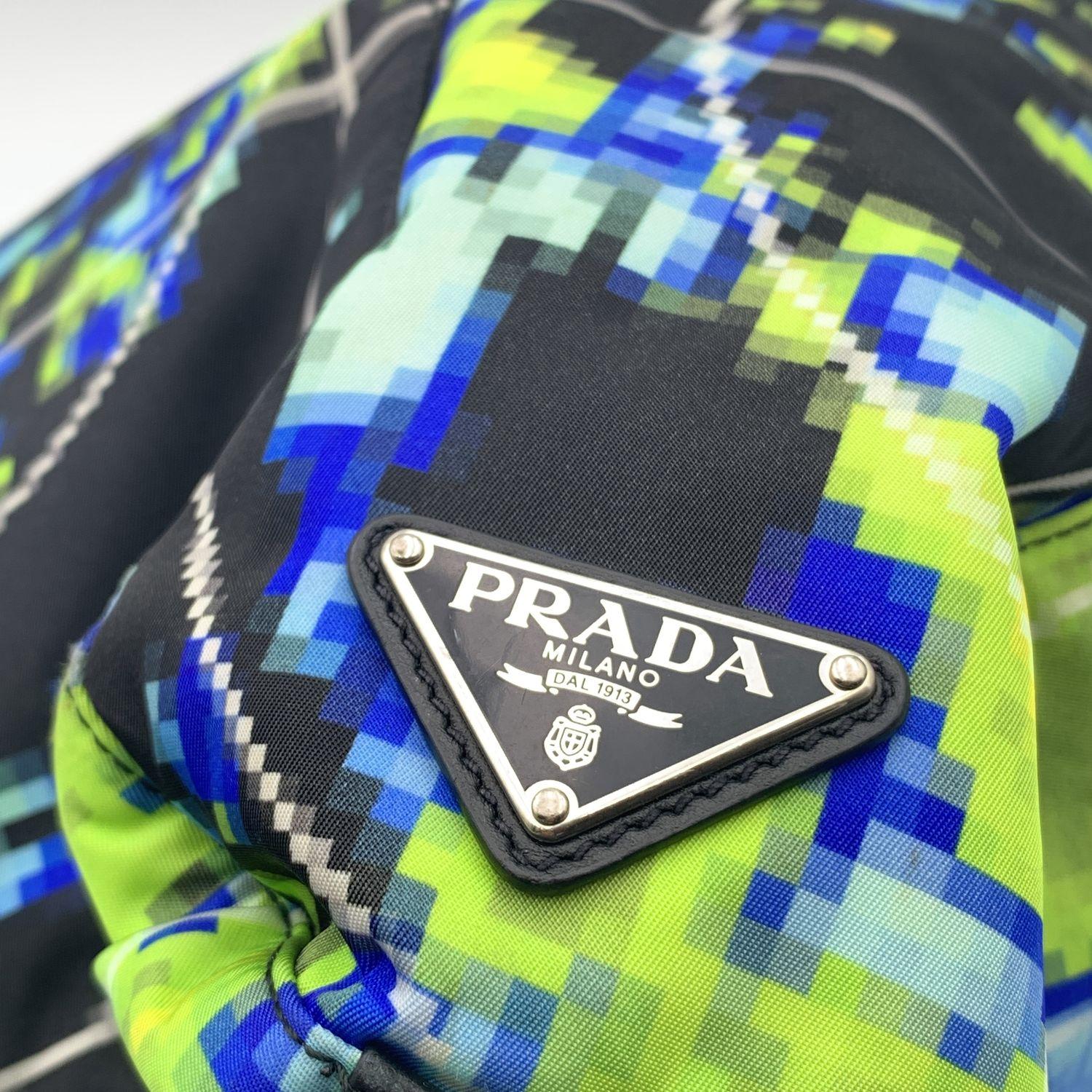 Prada Multicolor Tessuto Nylon Radar Print Tote Shoulder Bag 3