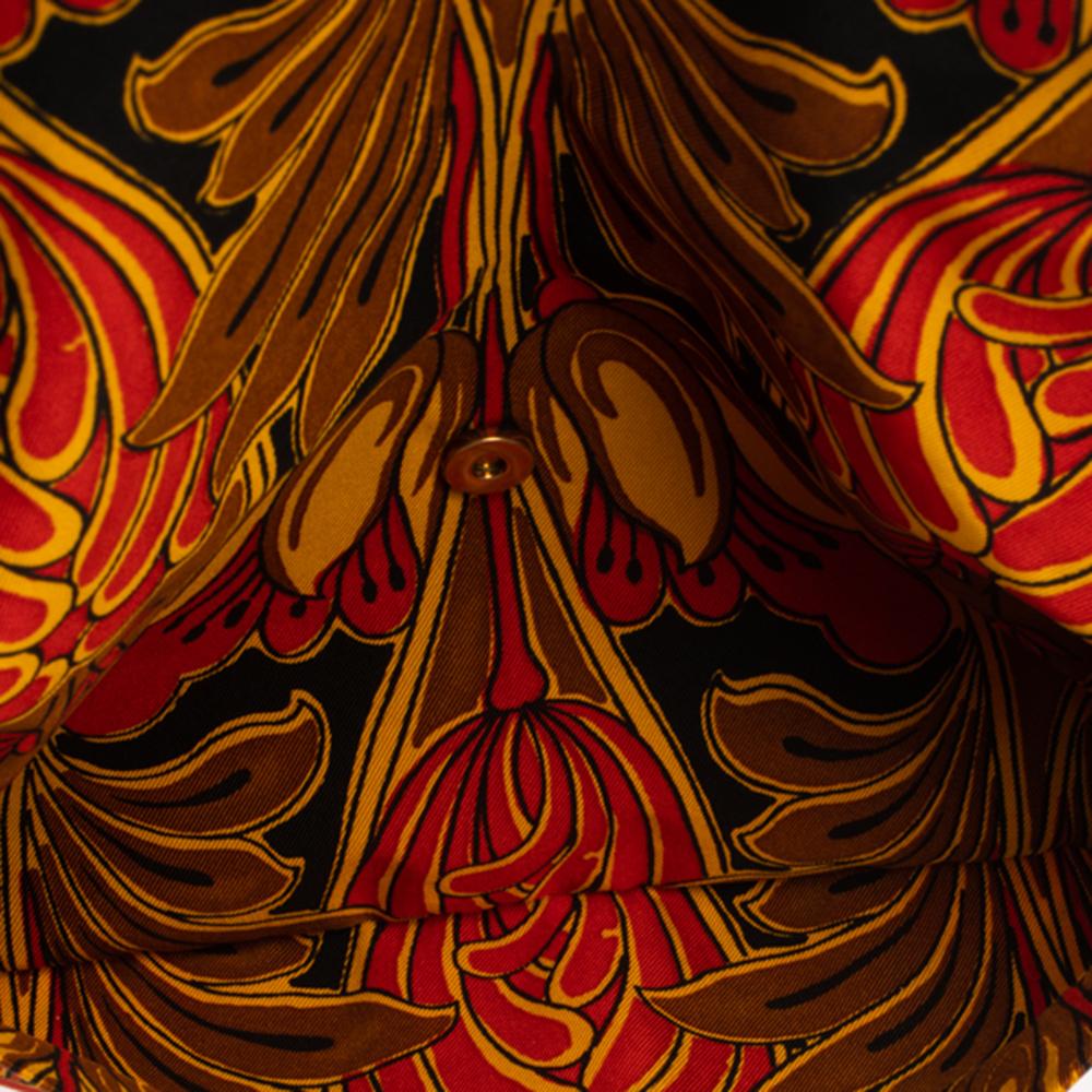 Prada Multicolor Tulip Print Silk and Leather Pochette Bag 1