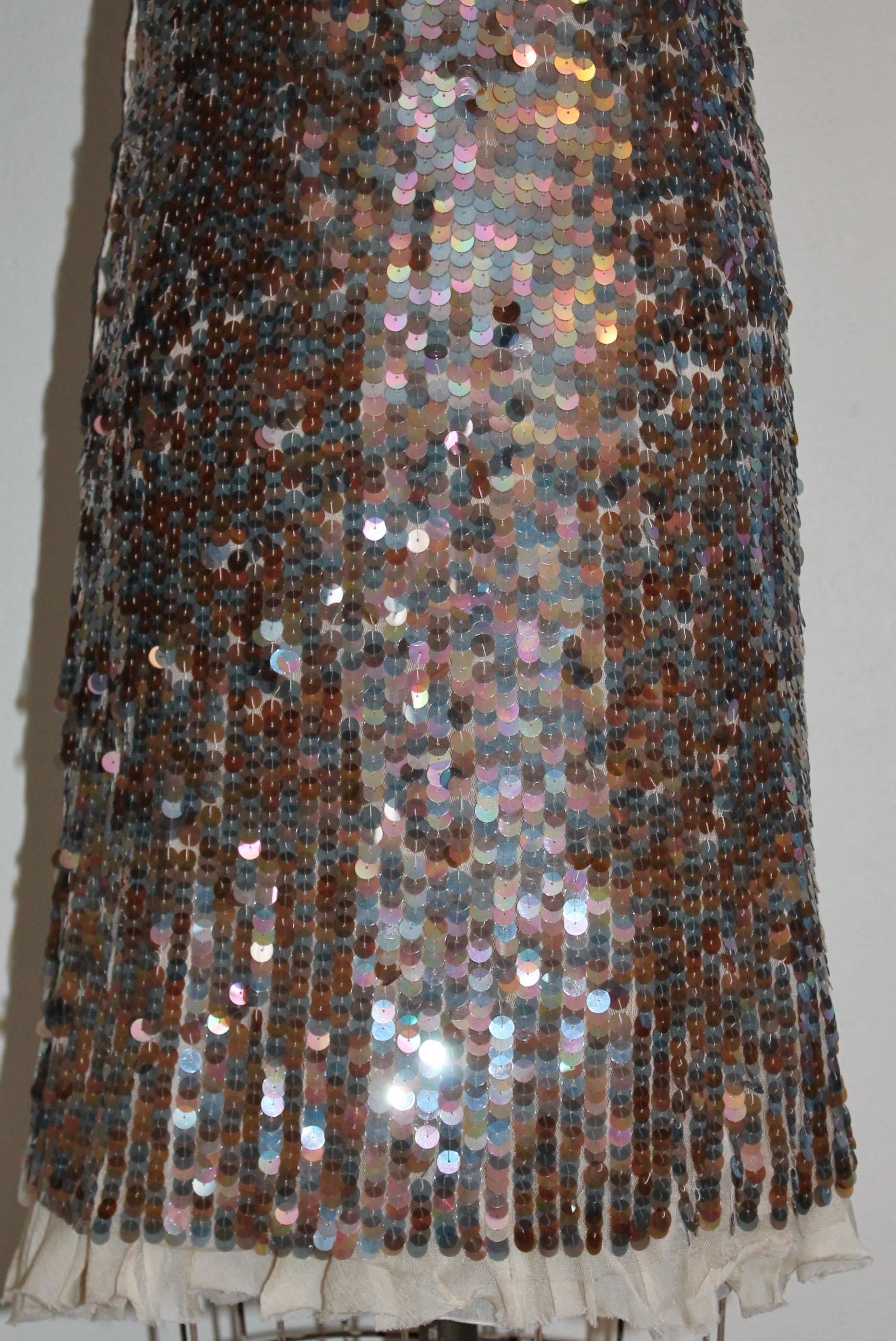 Prada Multicolored Irridized Plastic Disks Cocktail Dress For Sale 5