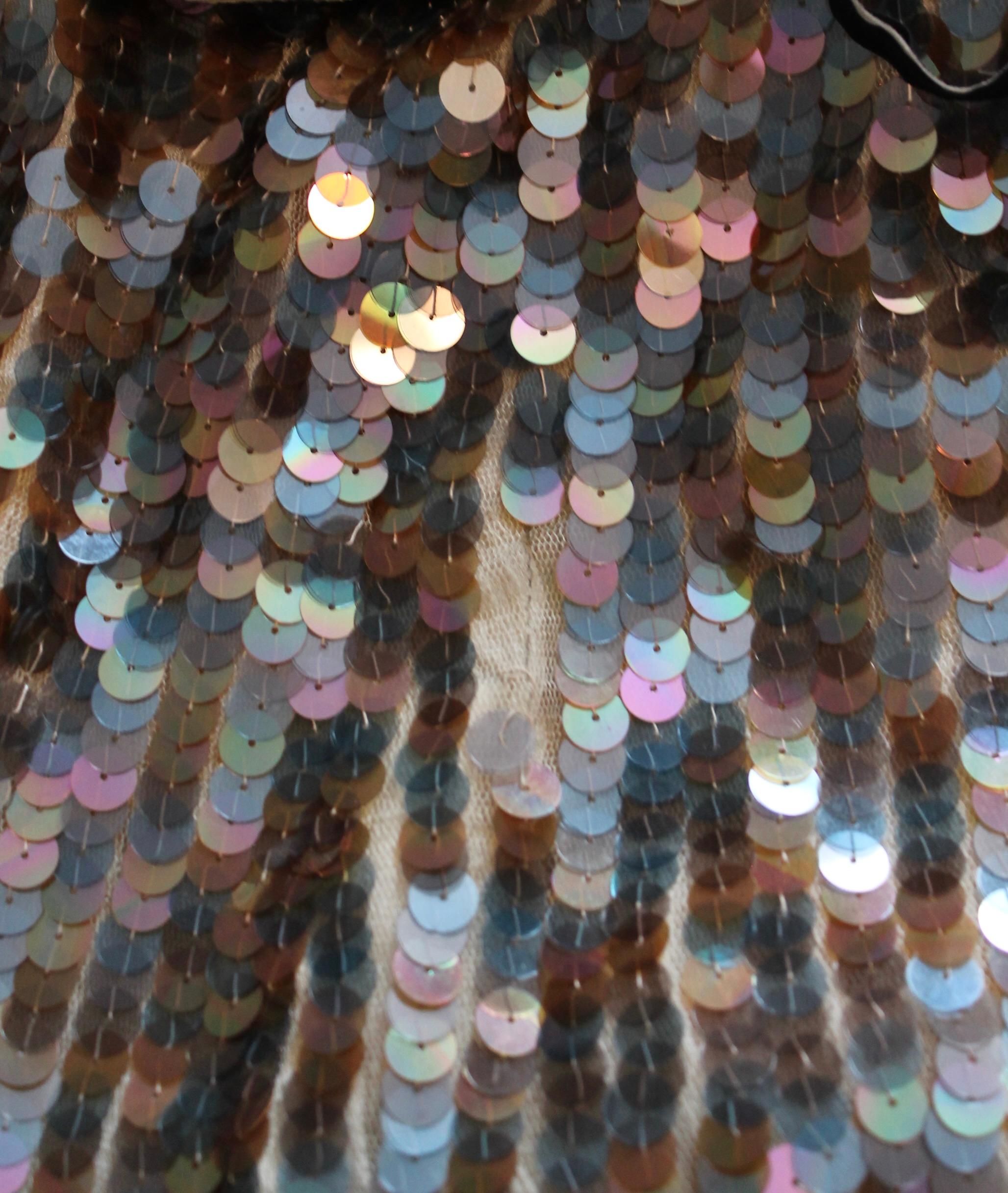 Prada Multicolored Irridized Plastic Disks Cocktail Dress For Sale 7
