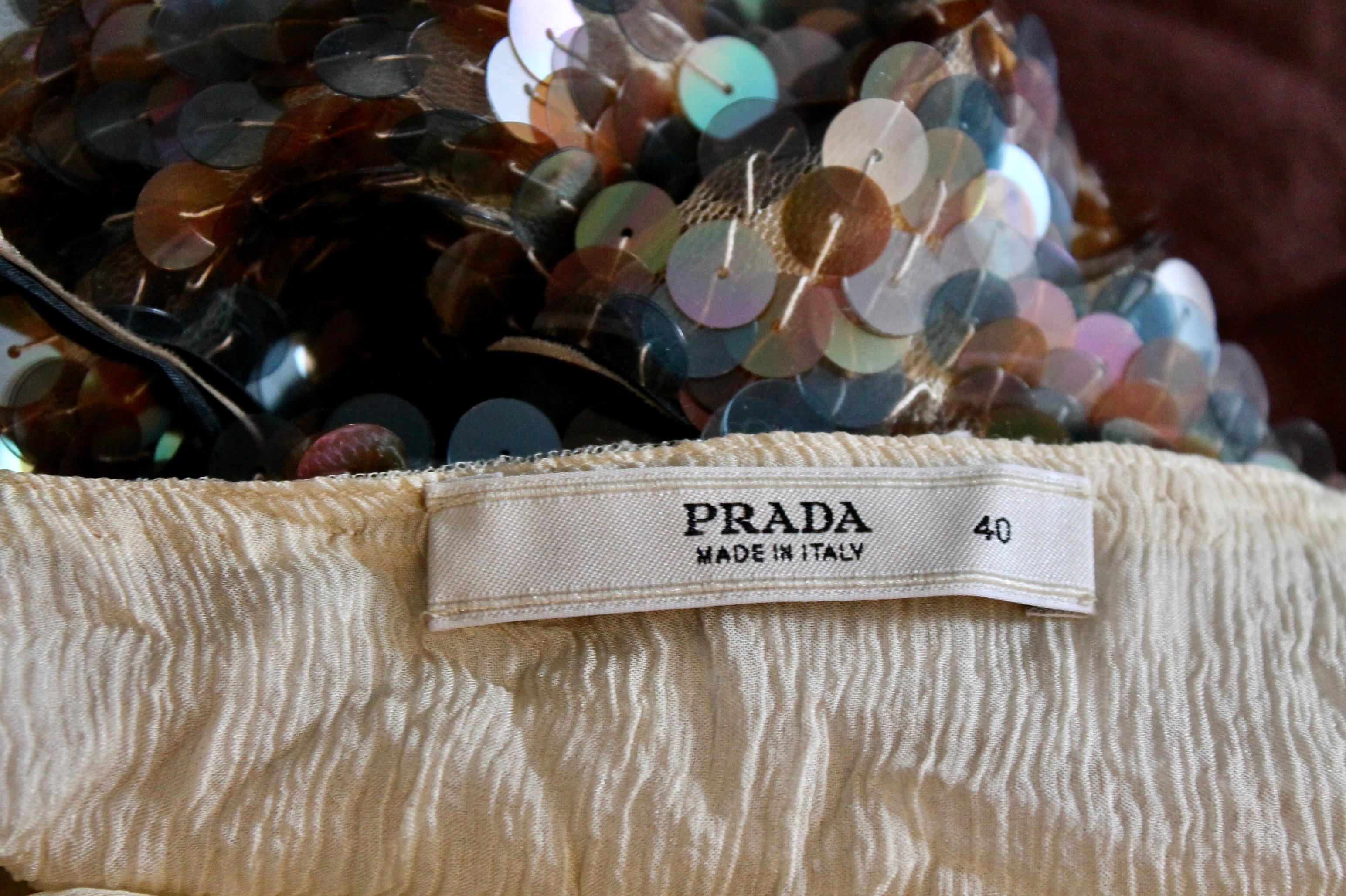 Prada Multicolored Irridized Plastic Disks Cocktail Dress For Sale 8