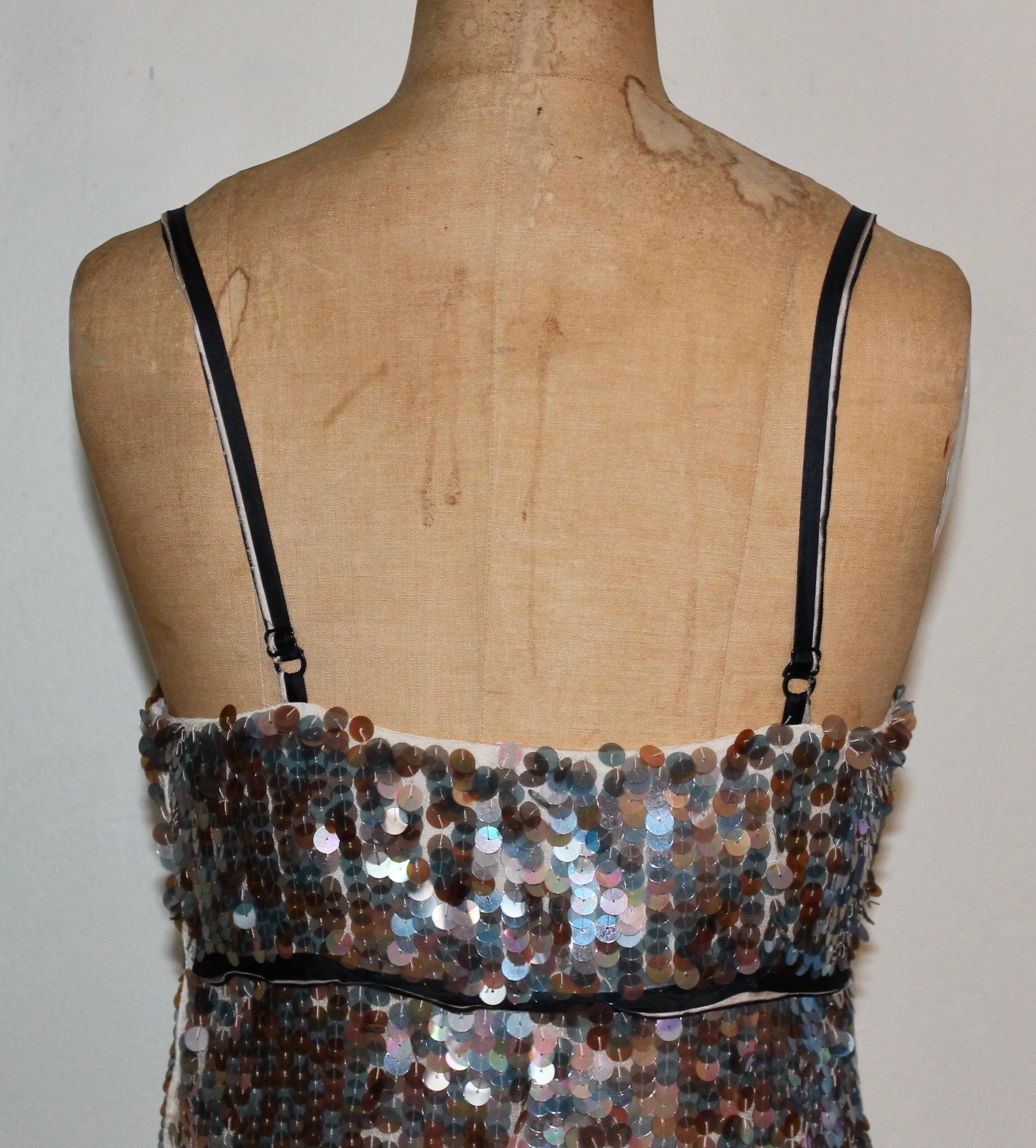 Prada Multicolored Irridized Plastic Disks Cocktail Dress For Sale 4