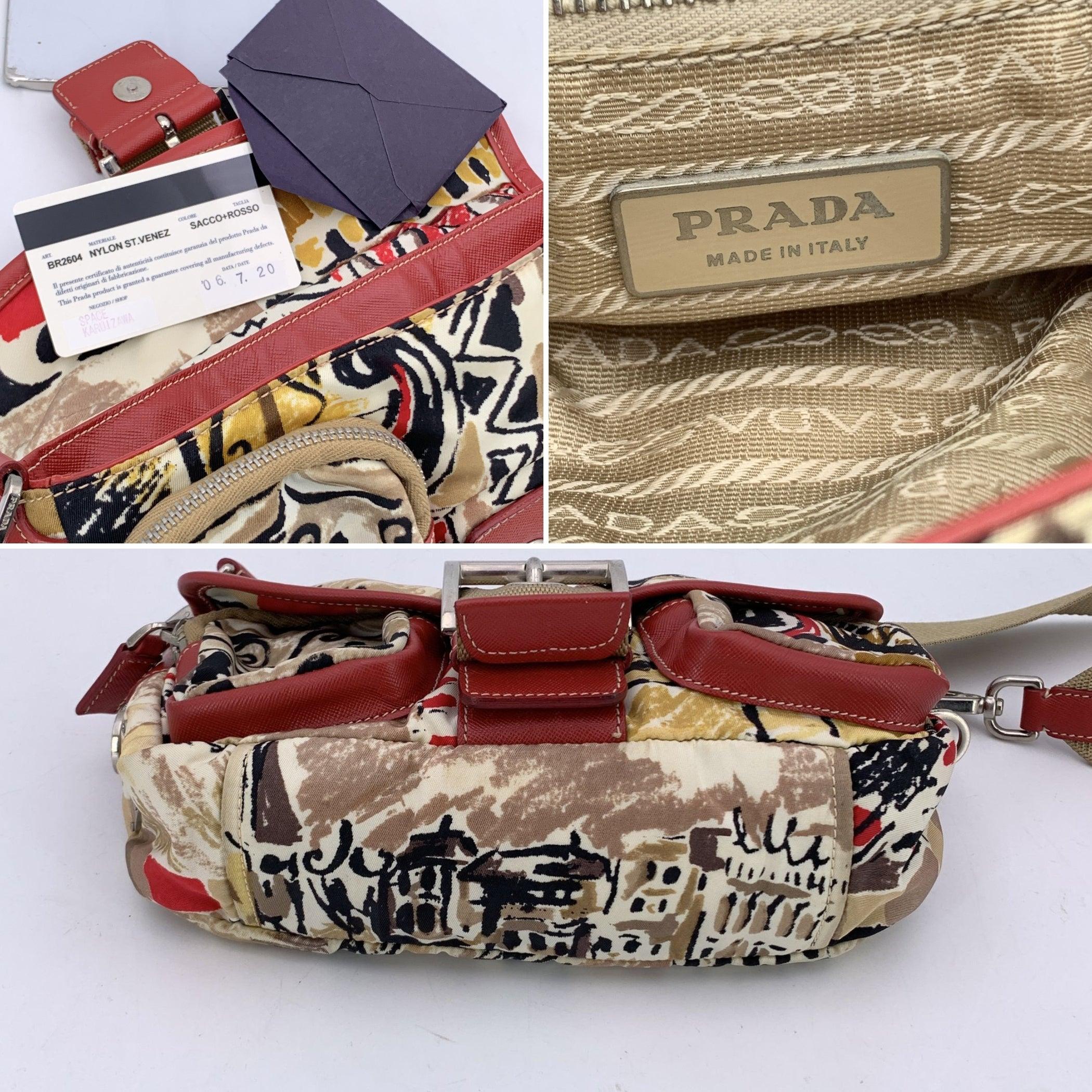 Prada Sac à bandoulière à boucle en tessuto de Venise multicolore BR2604 Excellent état - En vente à Rome, Rome