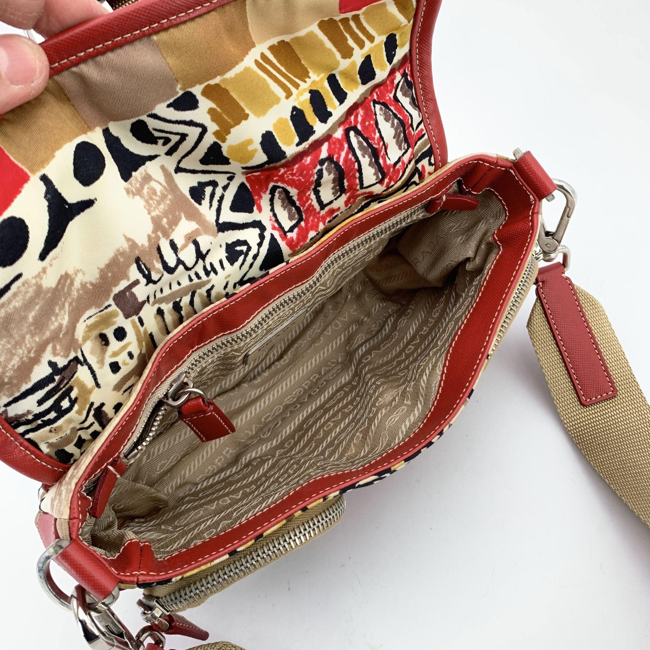 Prada Sac à bandoulière à boucle en tessuto de Venise multicolore BR2604 Pour femmes en vente