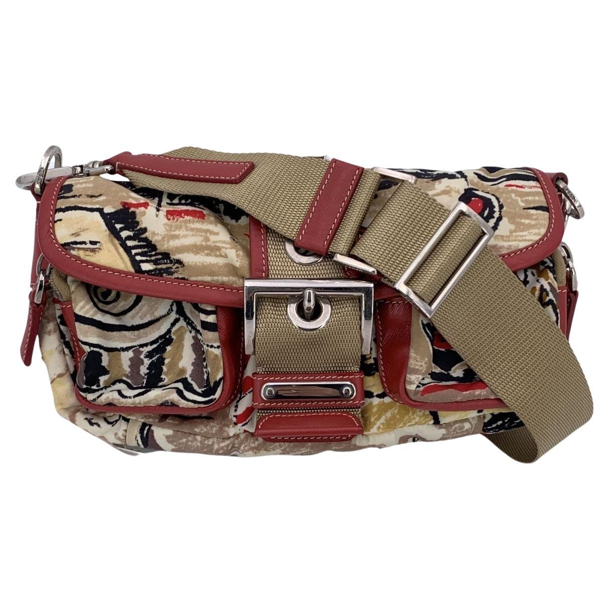 Prada Sac à bandoulière à boucle en tessuto de Venise multicolore BR2604 en vente