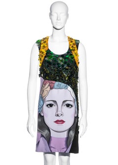 Prada multicoloured embellished artist shift dress ss 2014