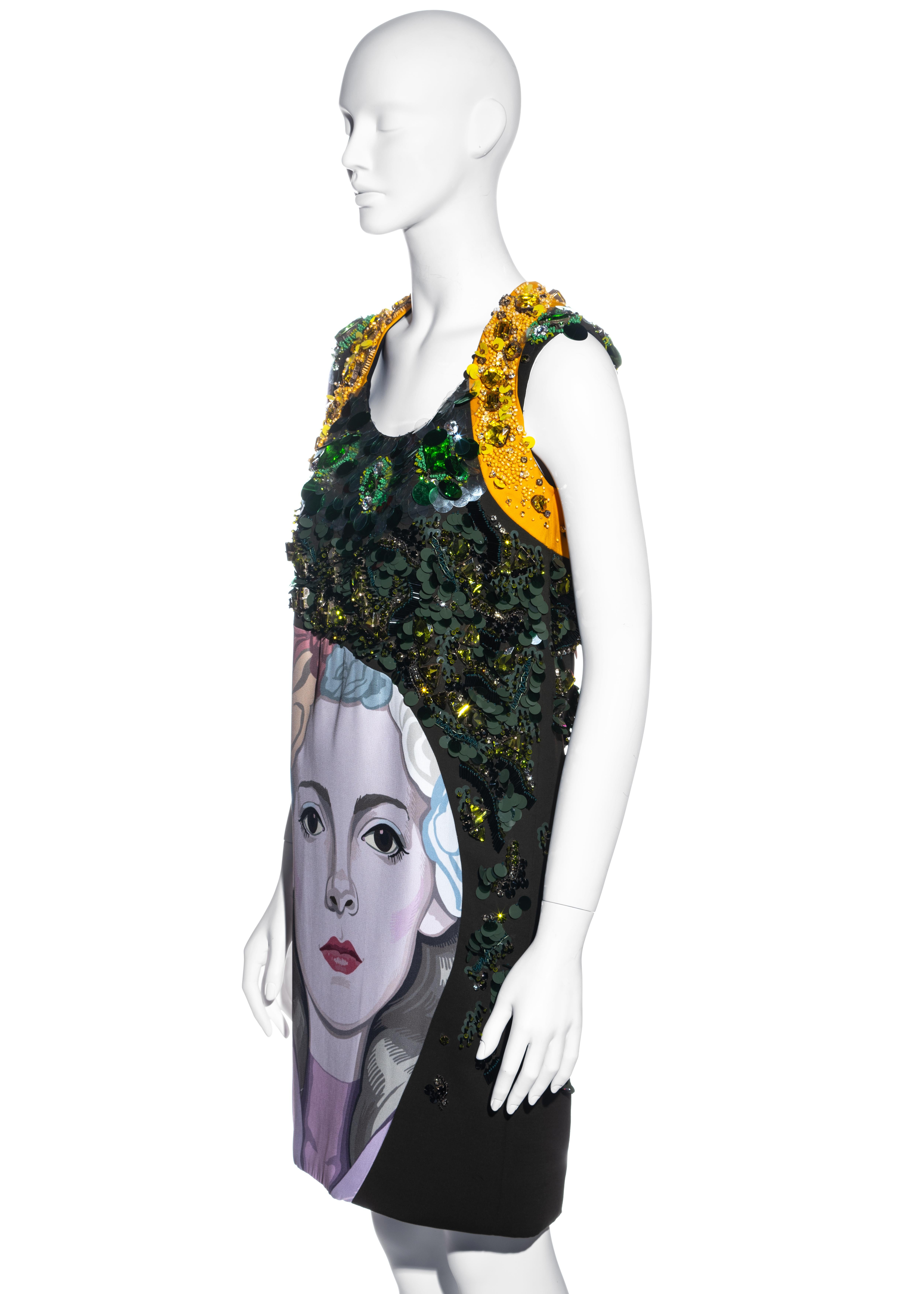 Prada multicoloured embellished artist shift dress ss 2014 For Sale 1