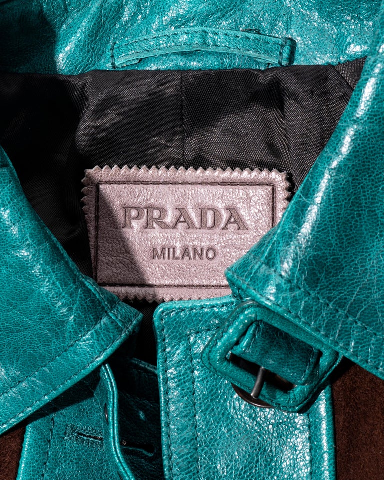 Prada multicoloured patchwork leather and python coat and hat, fw 2017 For Sale 12
