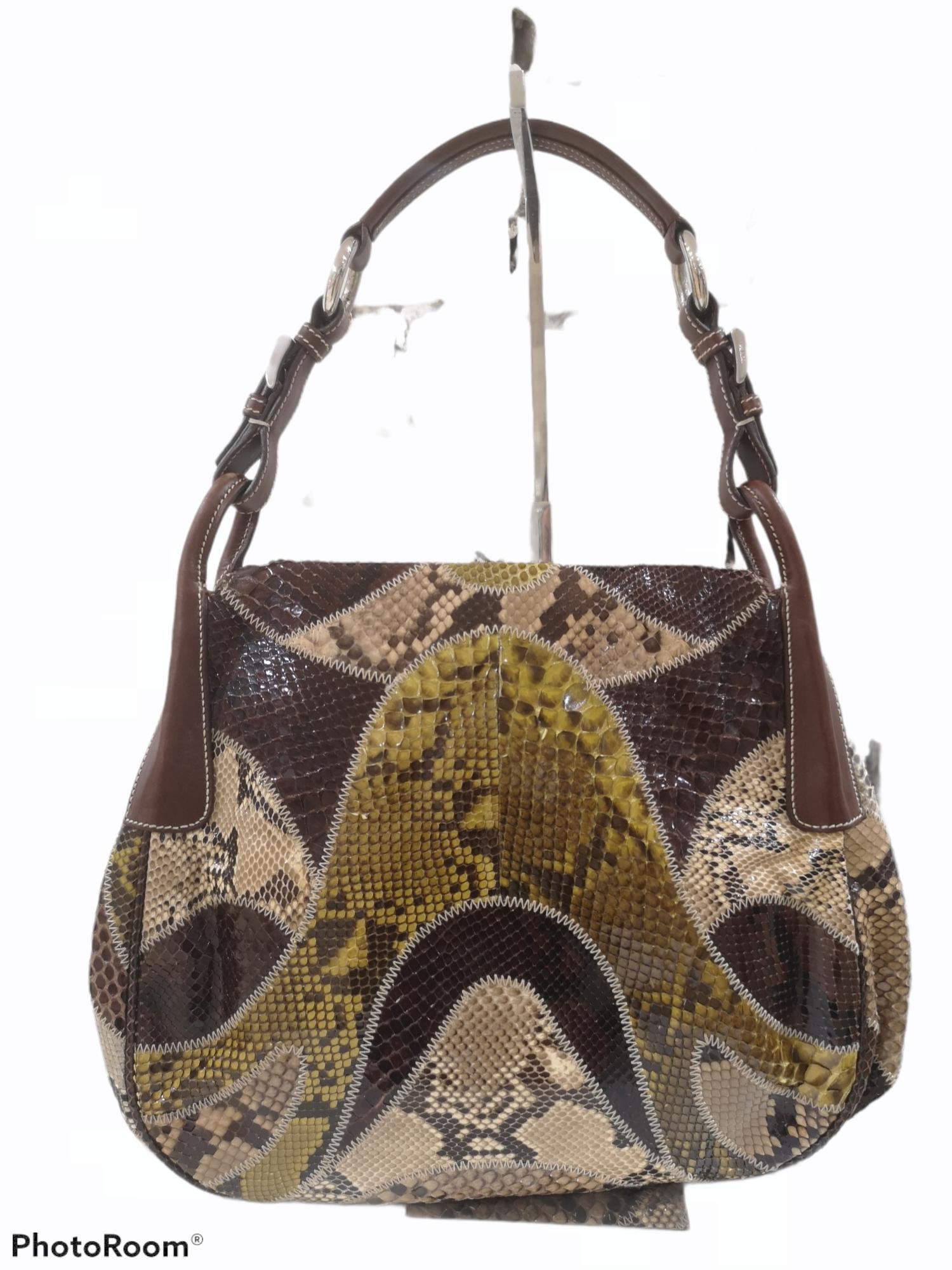 Prada multicoloured python leather shoulder bag 4