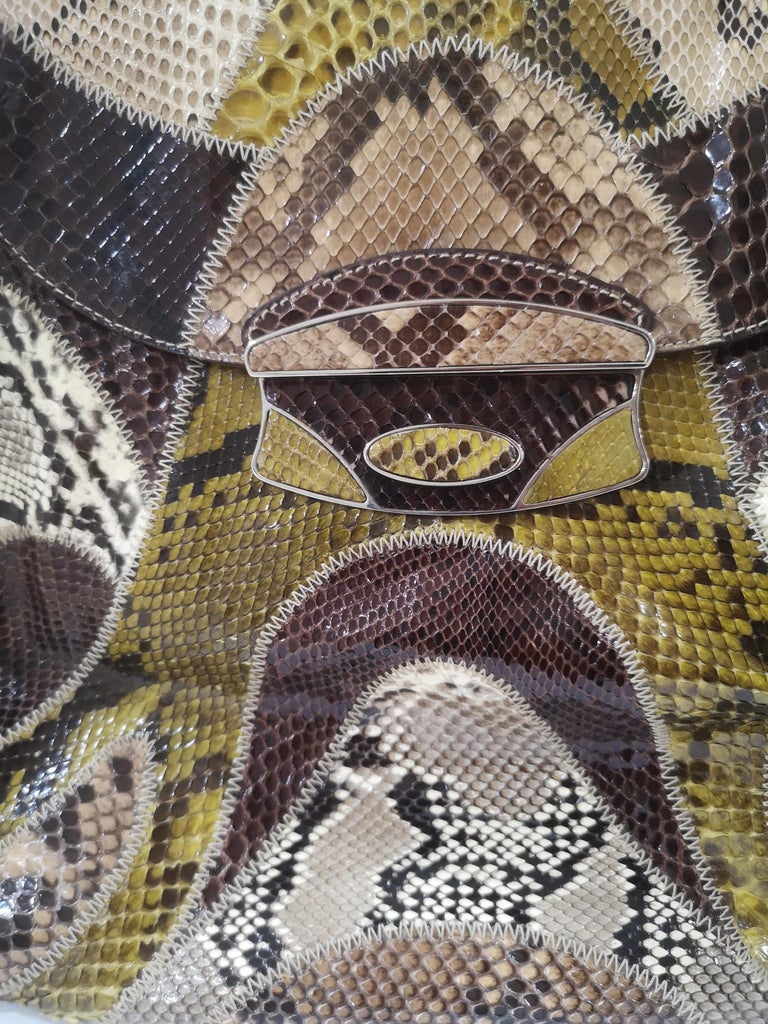 Prada multicoloured python leather shoulder bag In Excellent Condition For Sale In Capri, IT