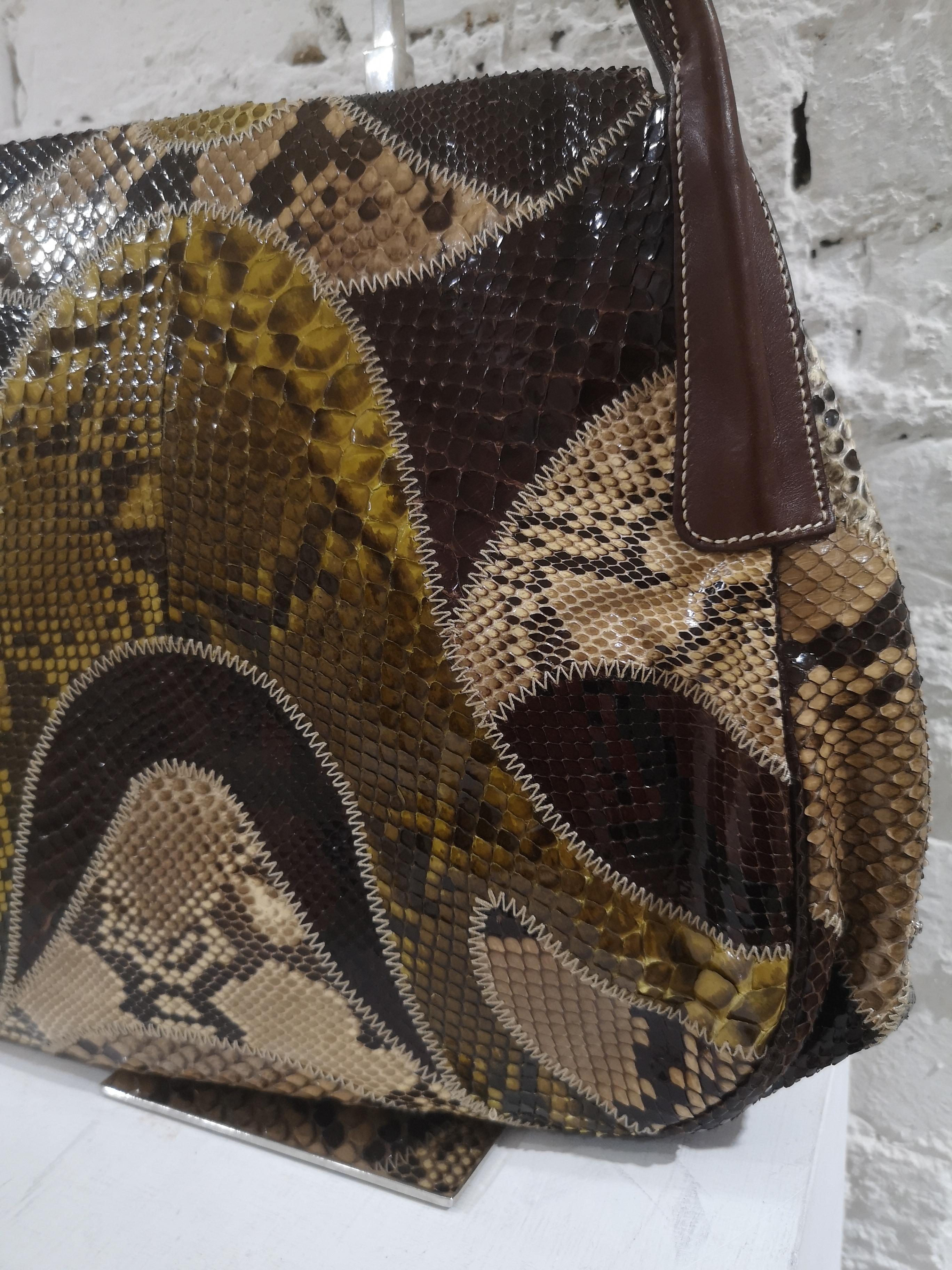 Prada multicoloured python leather shoulder bag 2