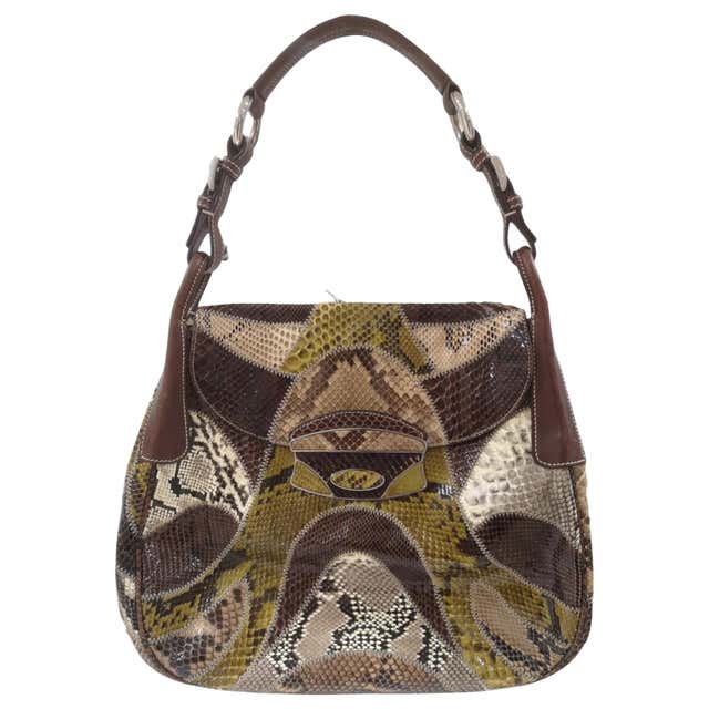 Python Bulgari Bag Bulgari Monogram Silk and red Leather shoulder bag at 1stDibs