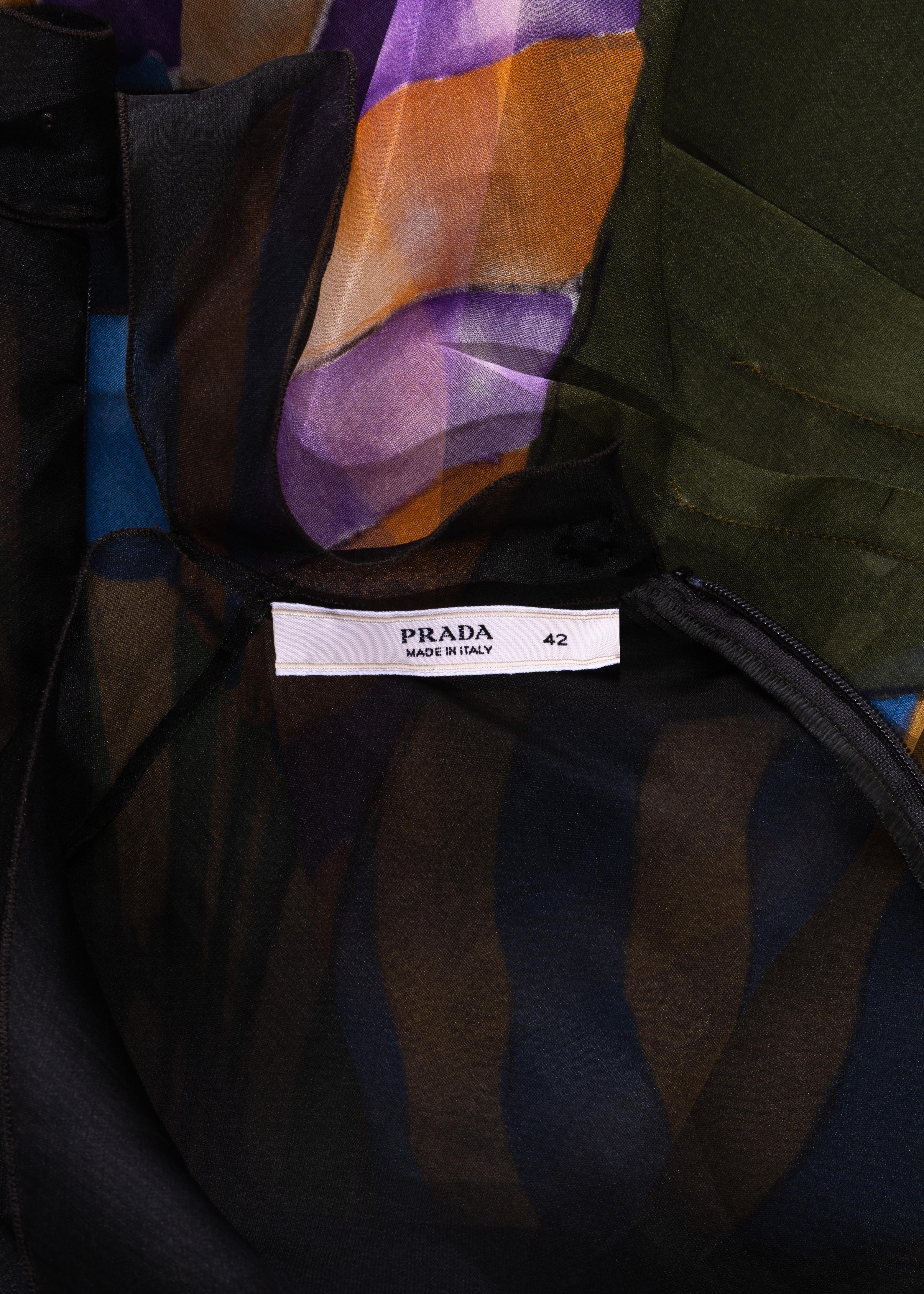Prada multicoloured silk organza dress with fairy print by James Jean, ss 2008 2