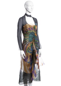 Prada multicoloured silk organza dress with fairy print by James Jean, ss 2008