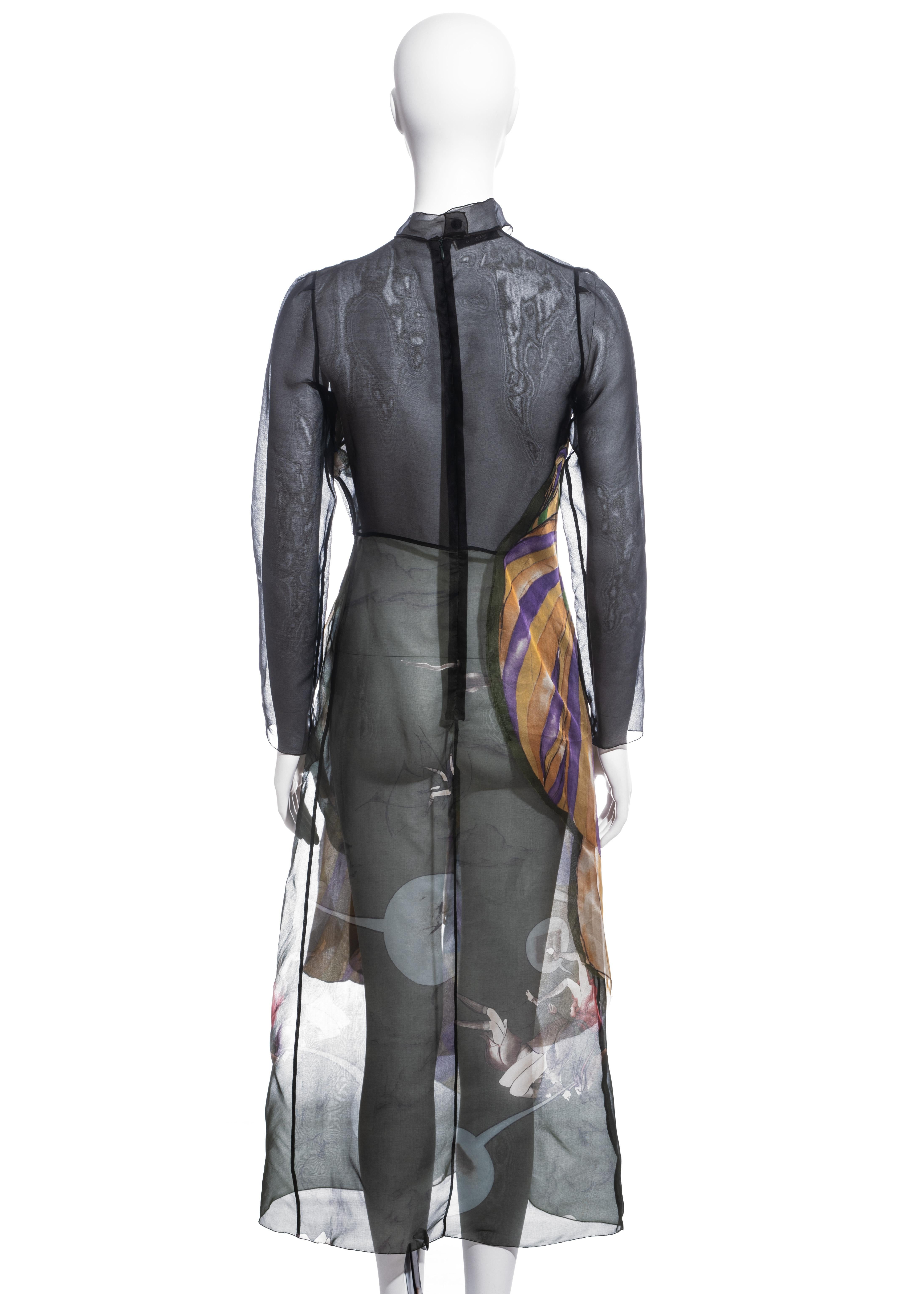 Women's Prada multicoloured silk organza dress with fairy print by James Jean, ss 2008