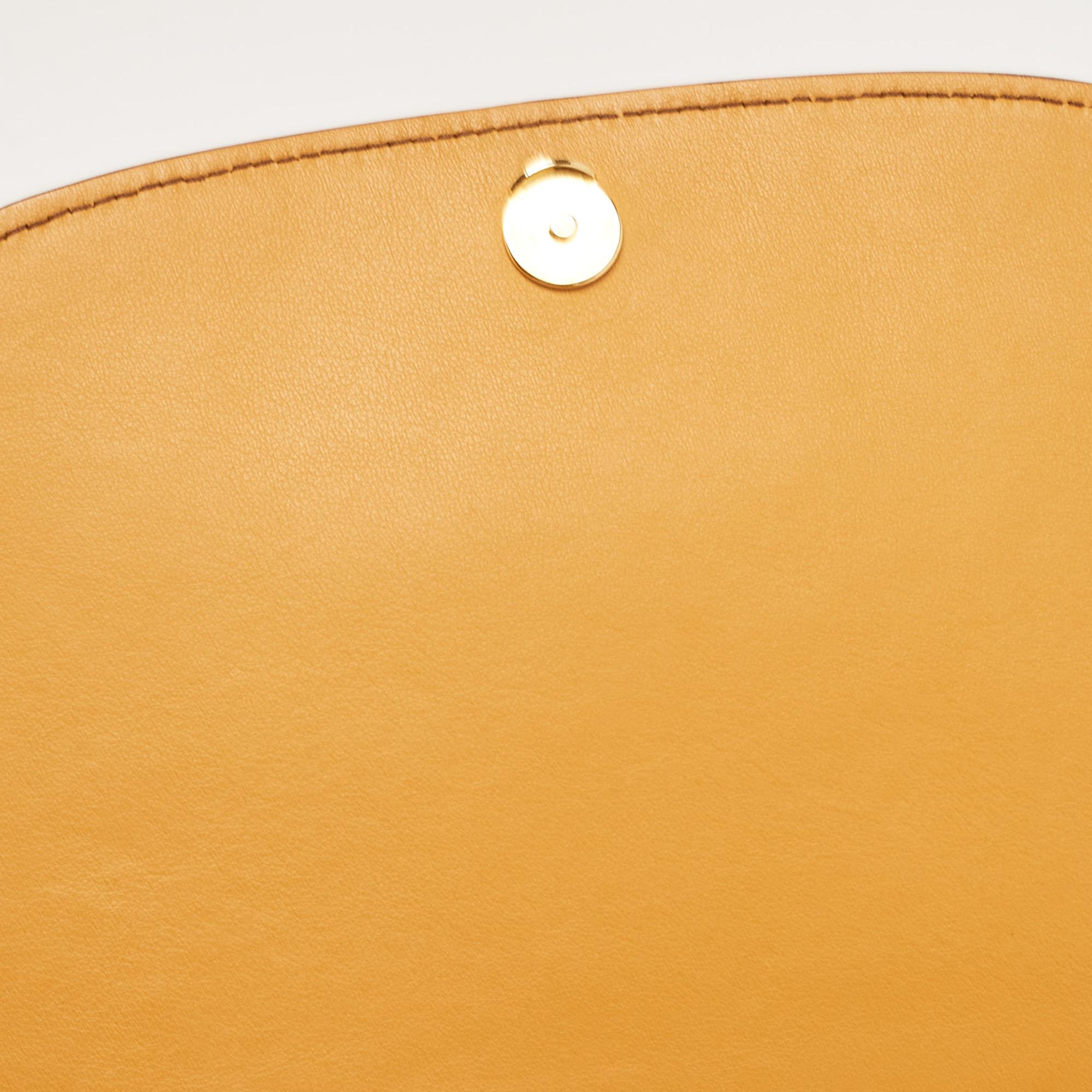 Prada Mustard Yellow/Choco Brown Leather Pionniere Saddle Bag 1