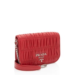 Prada Nappa Gaufre Leather Chain Flap Bag