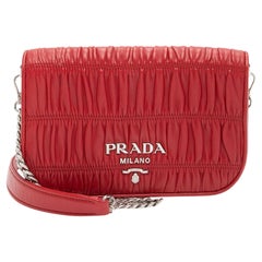 Prada Nappa Gaufre Leather Chain Flap Bag