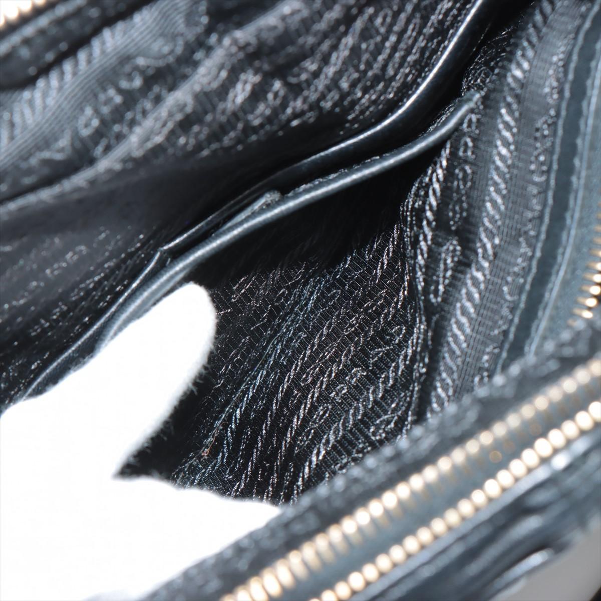 Prada Nappa Gaufre Leather Two-Way Satchel Bag Black 6