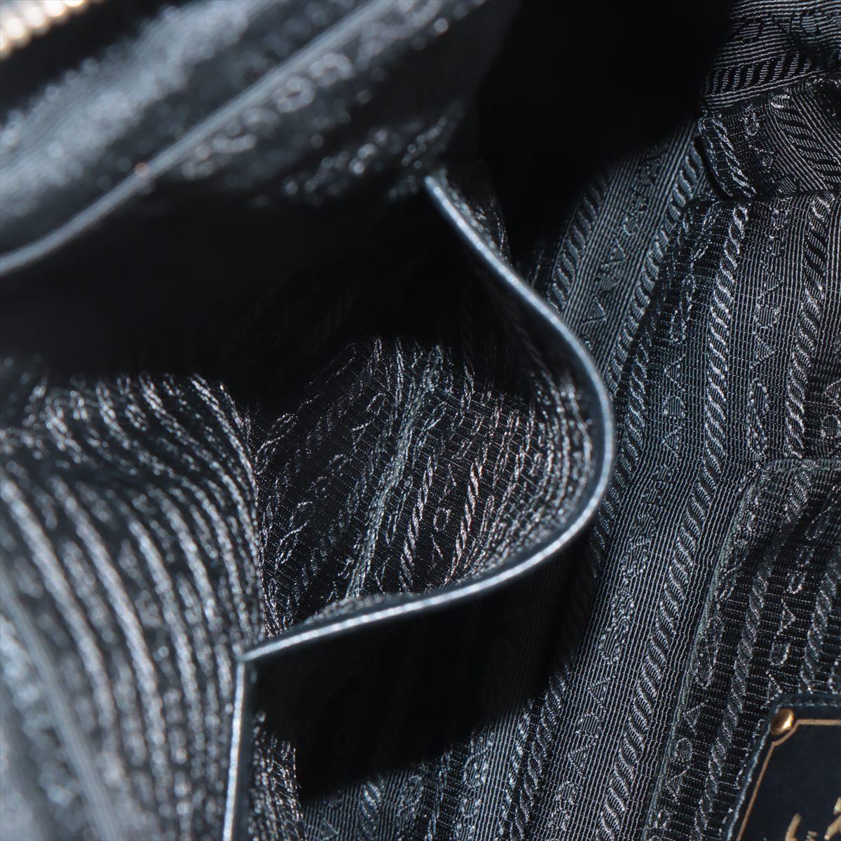 Prada Nappa Gaufre Leather Two-Way Satchel Bag Black 7