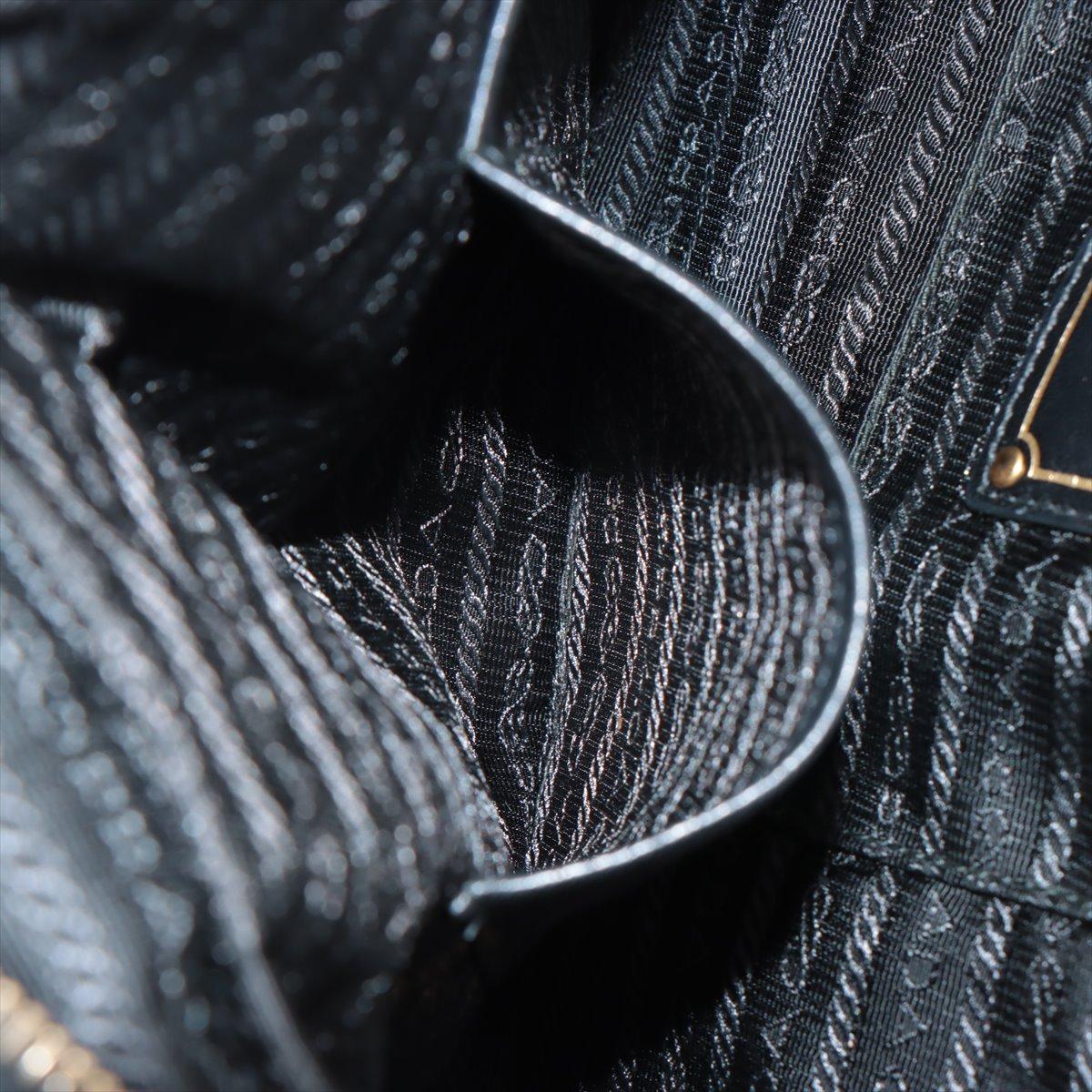 Prada Nappa Gaufre Leather Two-Way Satchel Bag Black 8