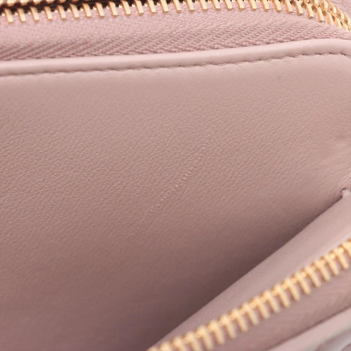 Prada Nappa Impuntu Leder Kette Brieftasche Rosa Beige im Angebot 6