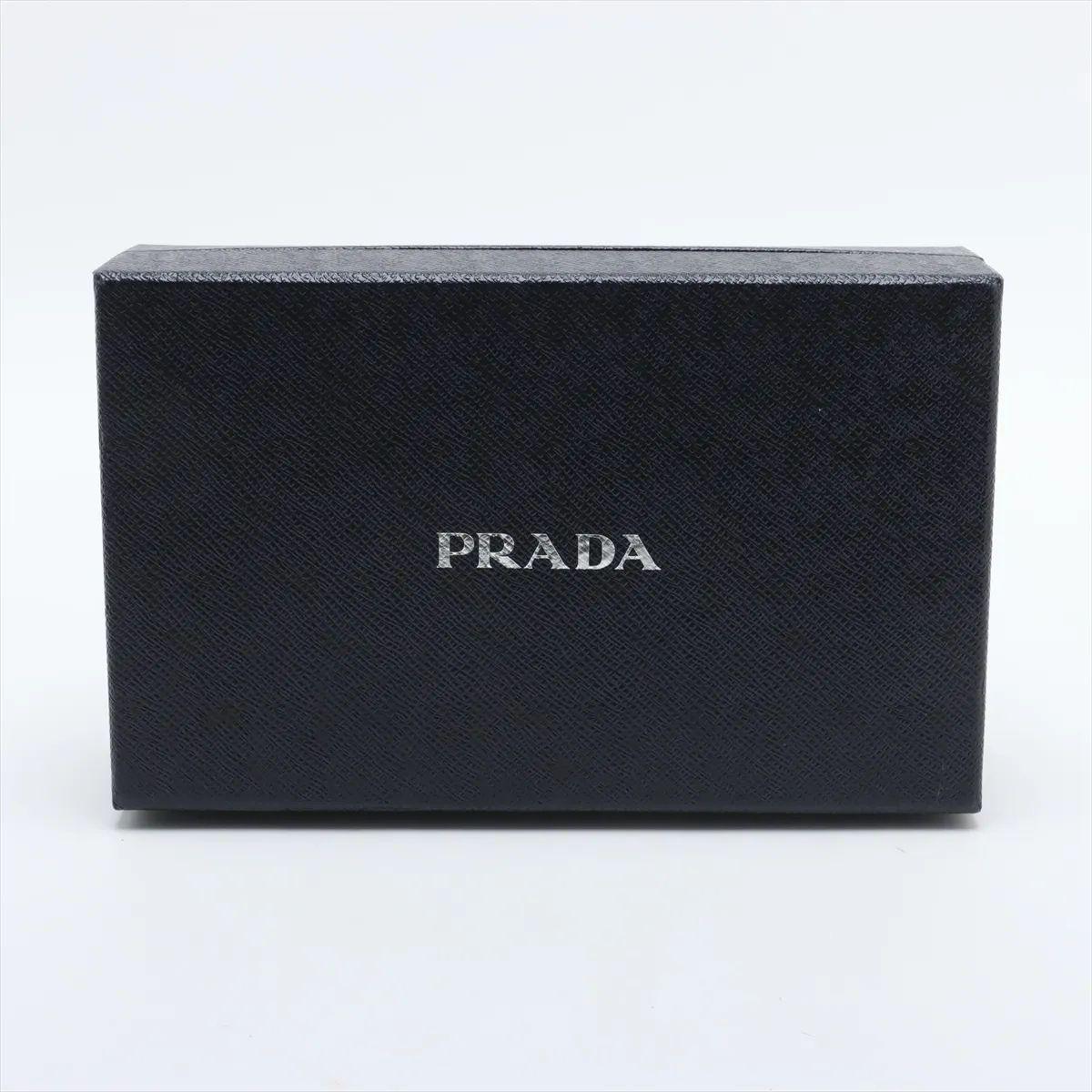 Prada Nappa Impuntu Leder Kette Brieftasche Rosa Beige im Angebot 10