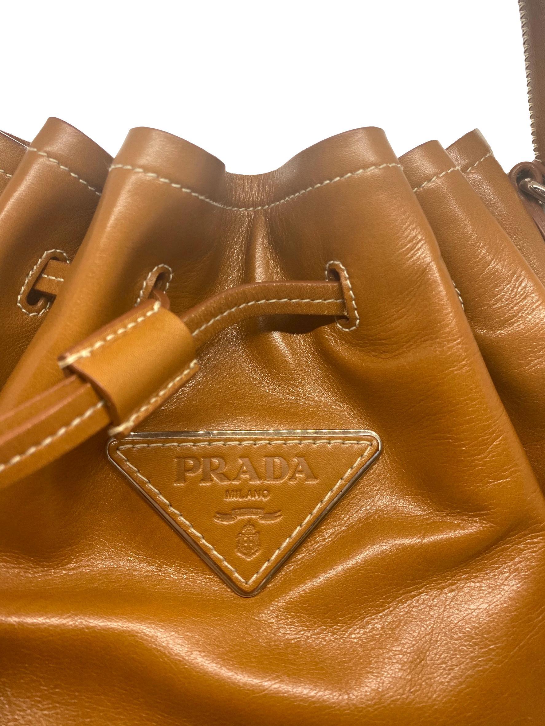 Women's or Men's Prada Nappa Leather Drawstring Shoulder Top Handle Handbag, 2010.