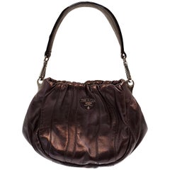 Prada Nappa Waves Metallic Wine Hobo Bag