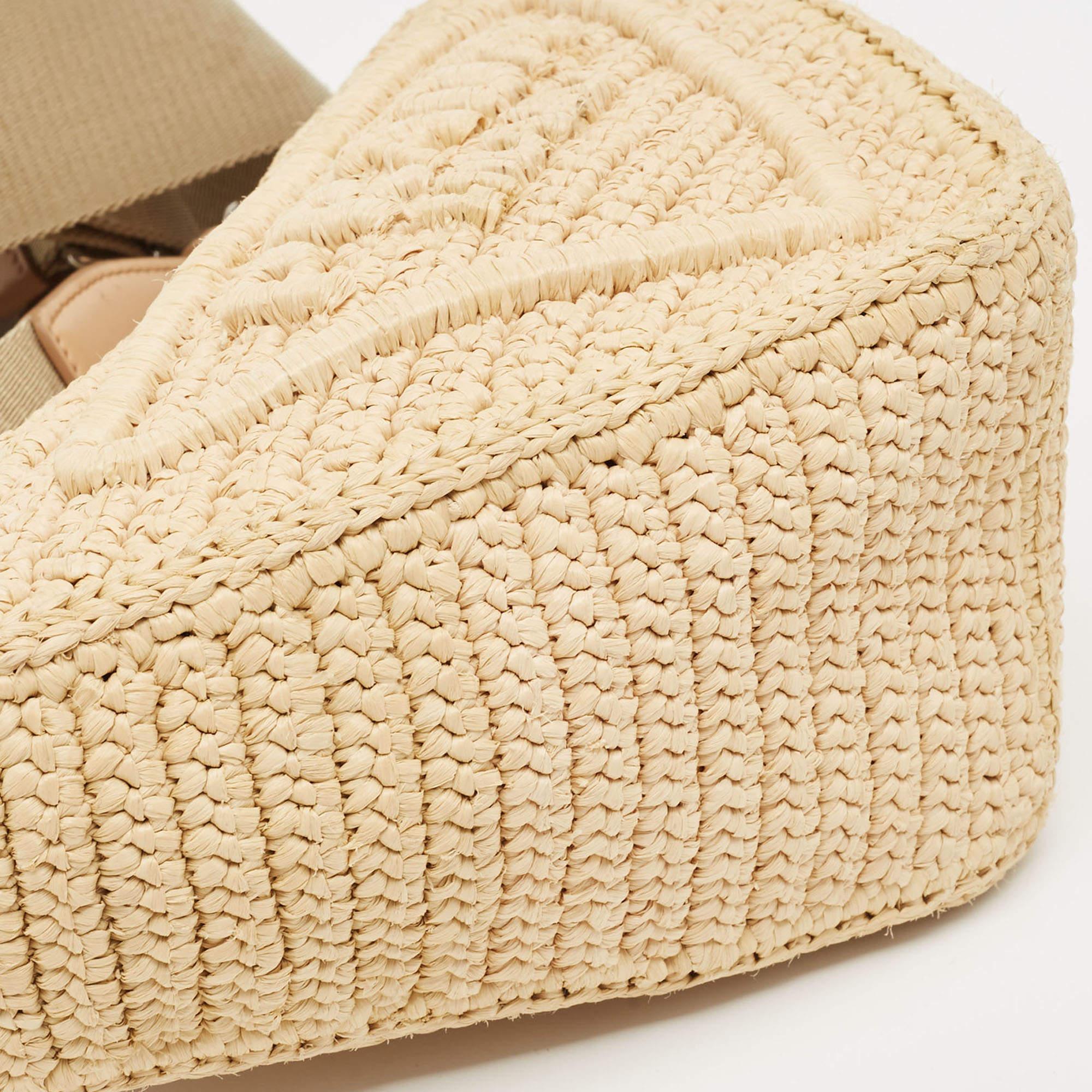 Prada Natural Crochet Triangle Shoulder Bag 1