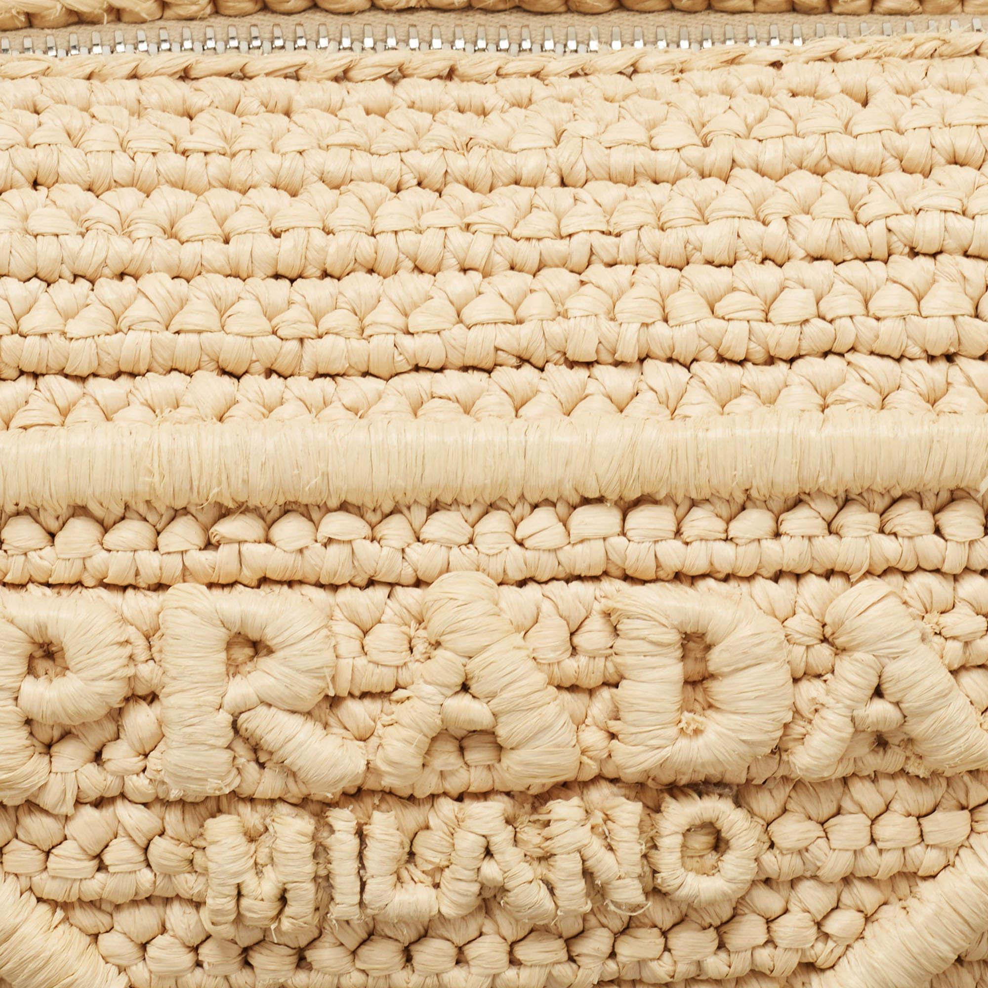 Prada Natural Crochet Triangle Shoulder Bag 2