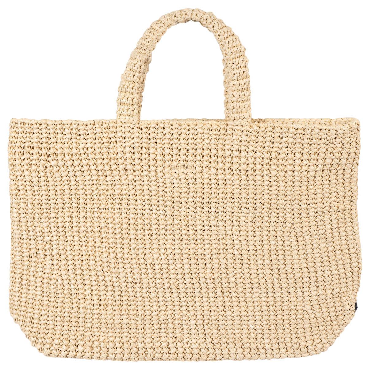 Women's PRADA natural raffia LOGO CROCHET LARGE Tote Bag For Sale