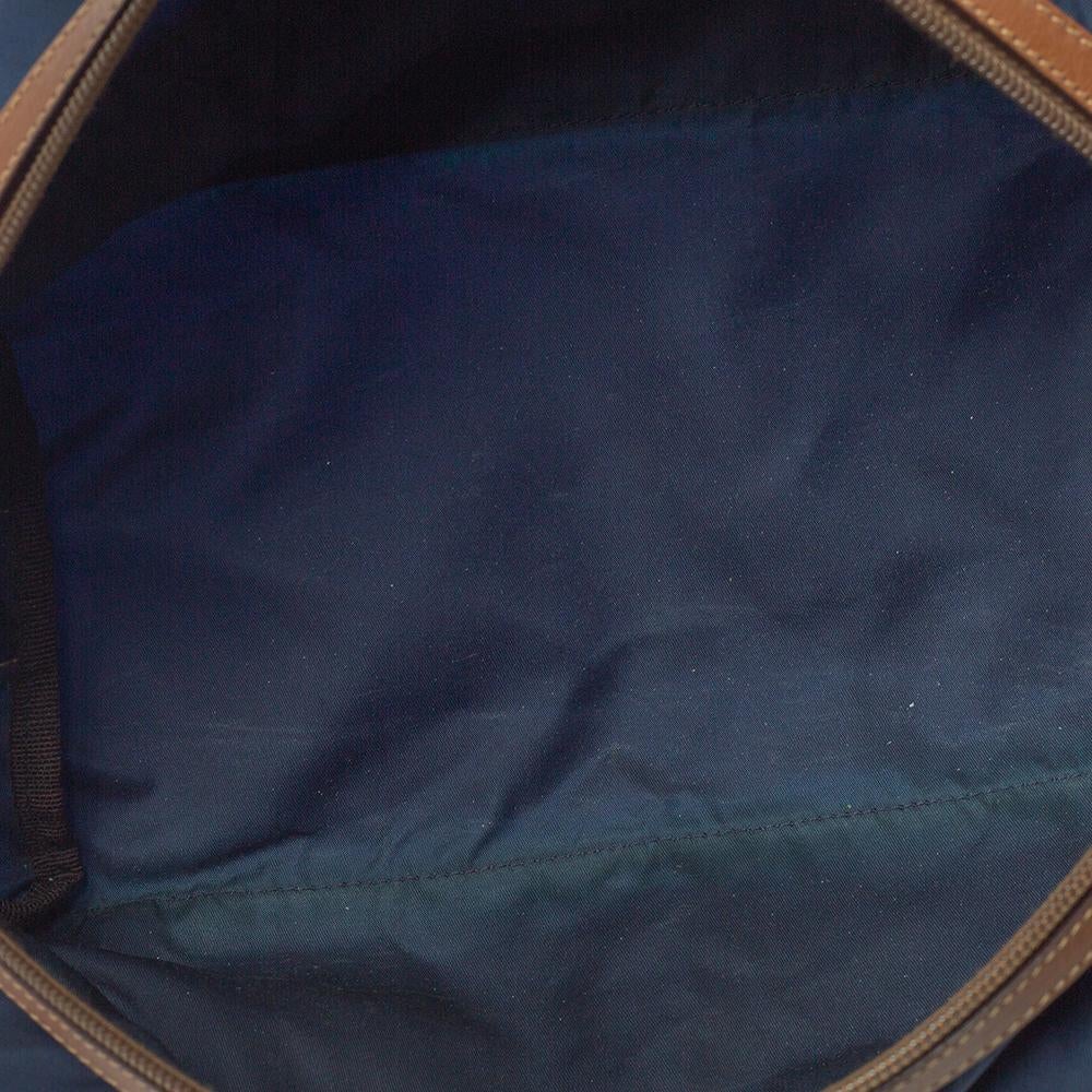 Men's Prada Navy Blue/Brown Tessuto Nylon Wash Bag