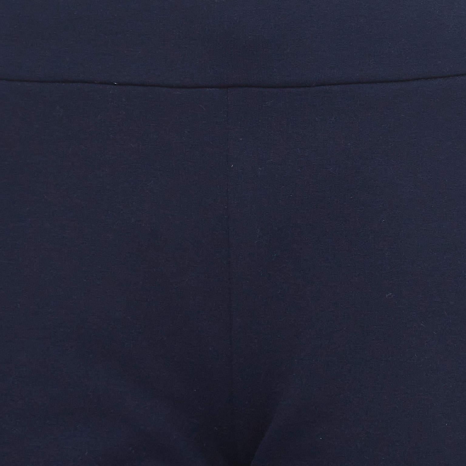 Prada Navy Blue Cotton Drawstring Jogger Pants M In Good Condition In Dubai, Al Qouz 2