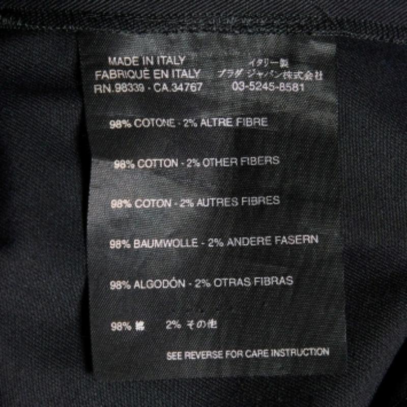 Prada Marineblaue Baumwollhose mit ausgefranster Taille M (Schwarz) im Angebot
