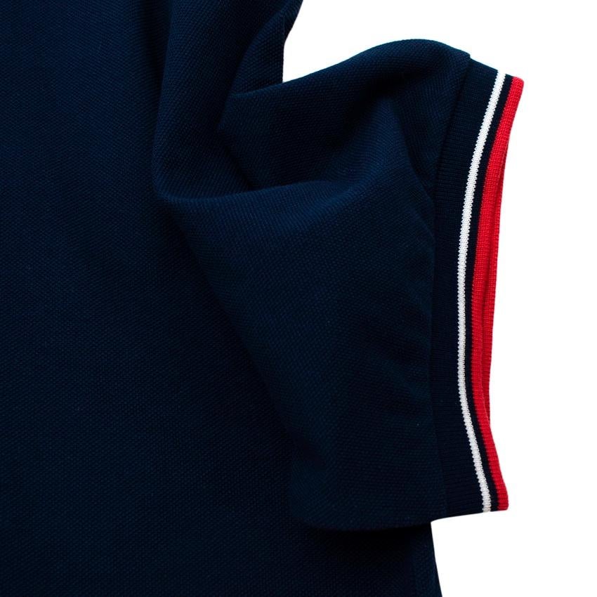 Prada: marineblaues Polohemd aus Baumwoll-Piqué mit Kontrastbesatz im Angebot 2