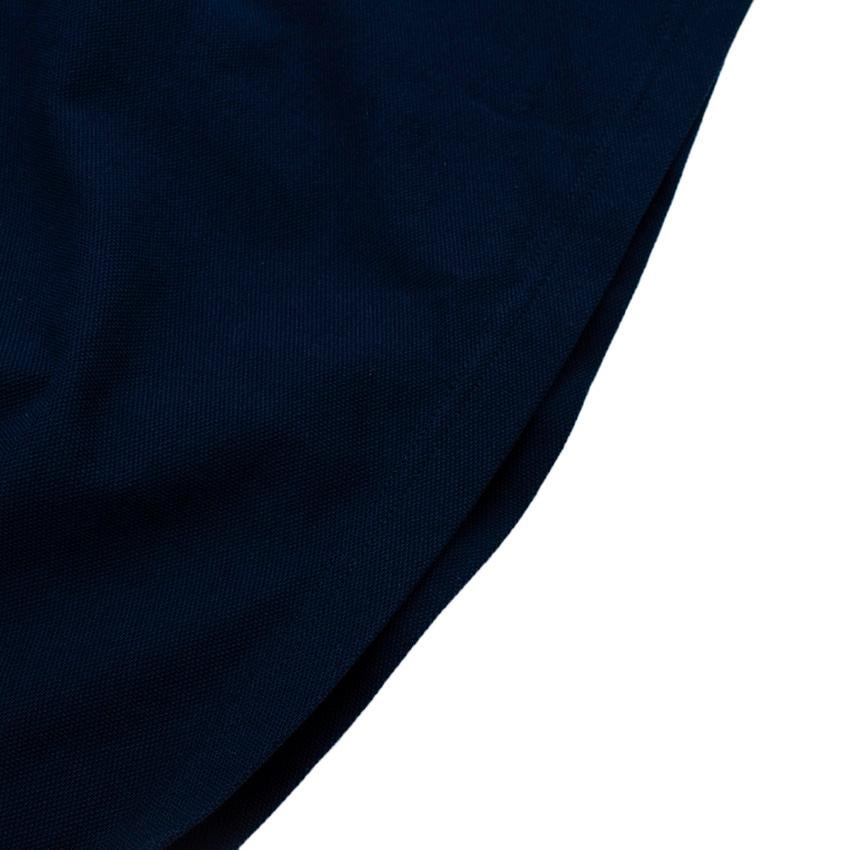 Prada: marineblaues Polohemd aus Baumwoll-Piqué mit Kontrastbesatz im Angebot 3