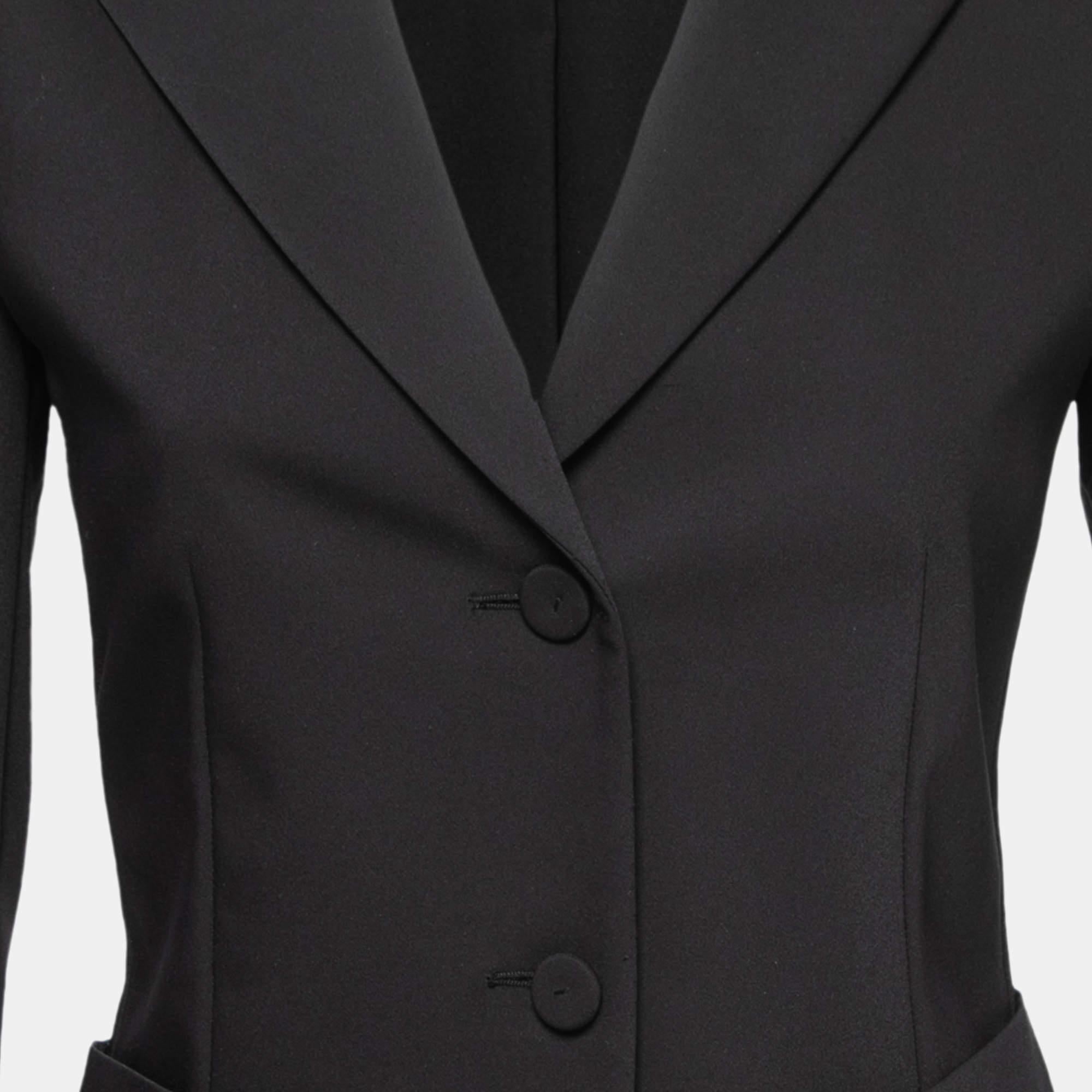 Black Prada Navy Blue Crepe Double Button Blazer S