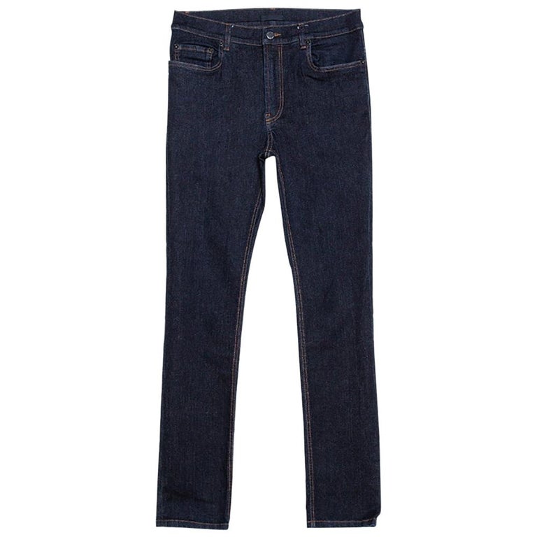 Prada Navy Blue Denim Skinny Fit Jeans S For Sale at 1stDibs